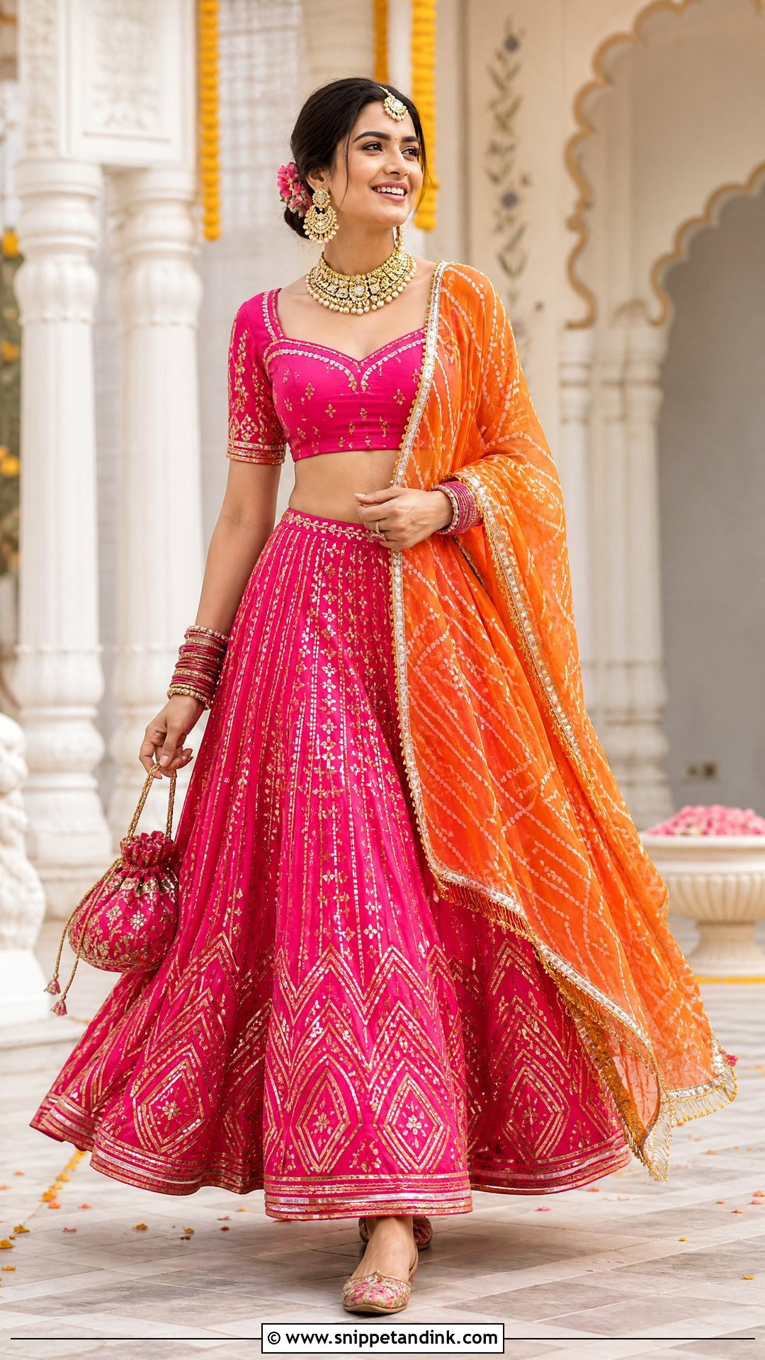 Rani Pink Gota Patti Lehenga - Snippet and Ink - 20 Rajasthani Wedding Dress Ideas
