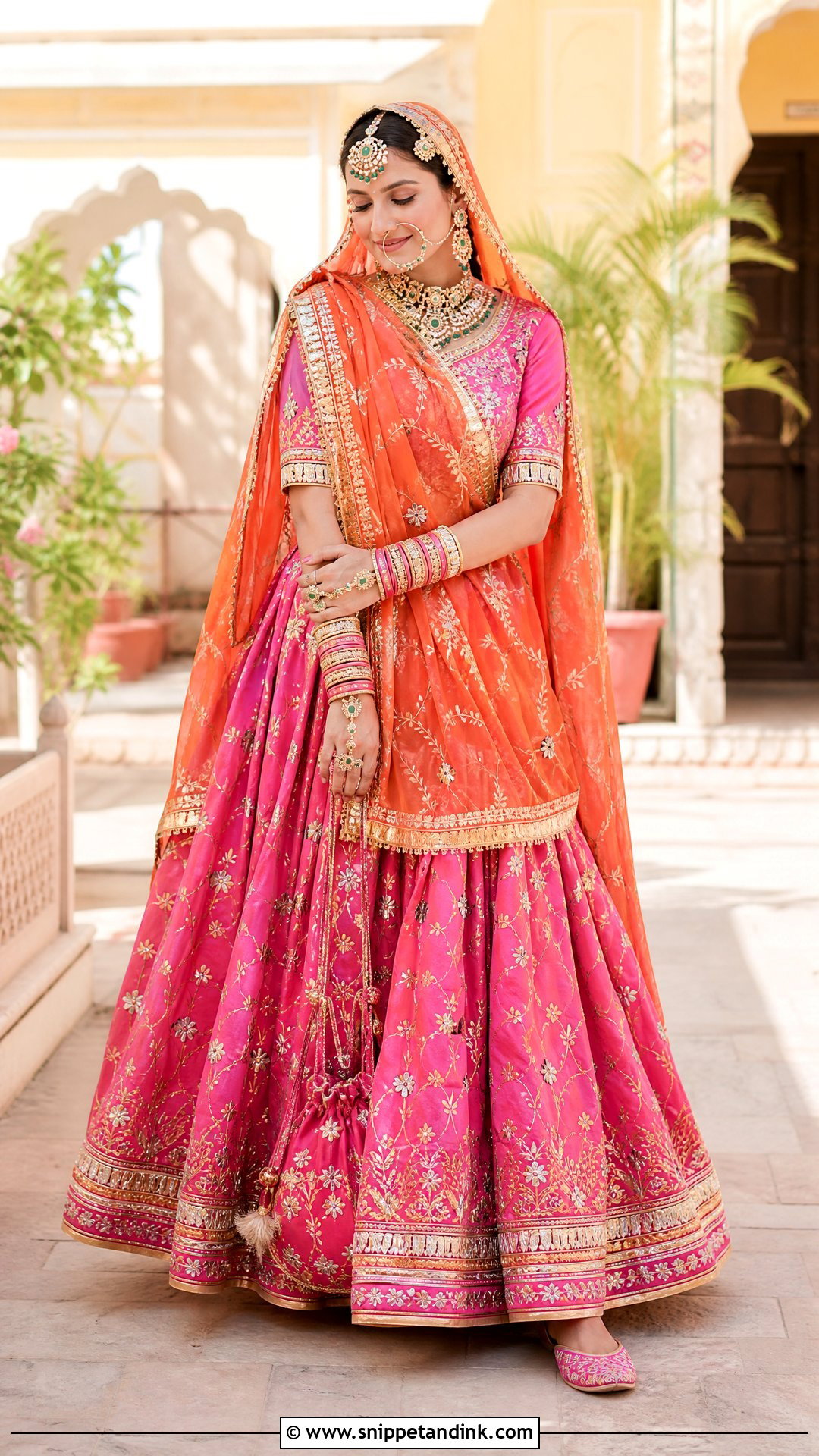 Rani Pink Gota Patti Rajwadi Bride - Snippet and Ink - 20 Rajwadi Bride Ideas