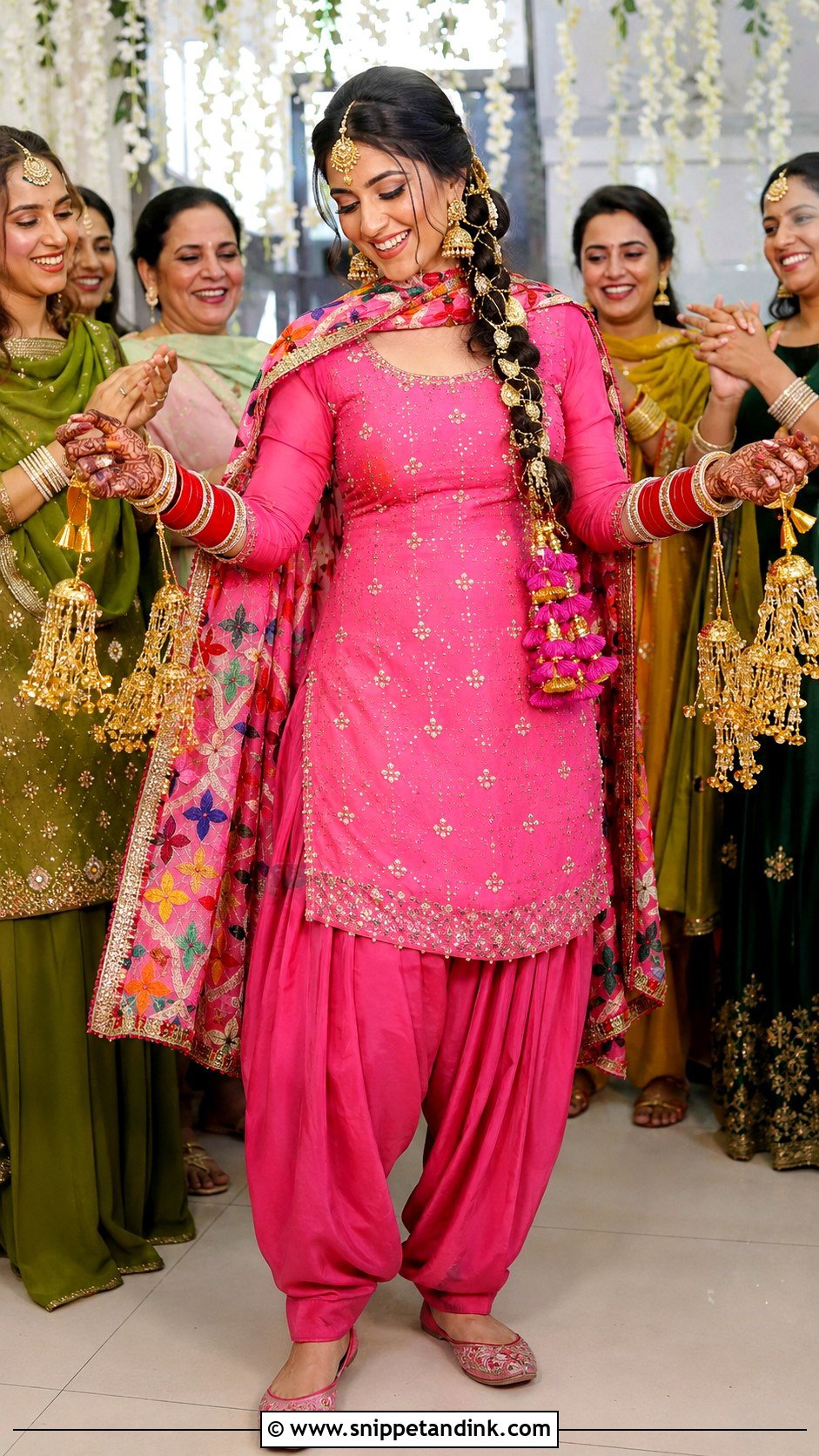 Rani Pink Patiala Suit Chooda Ceremony Outfit - Snippet and Ink - 20 Chooda Ceremony Outfit Ideas
