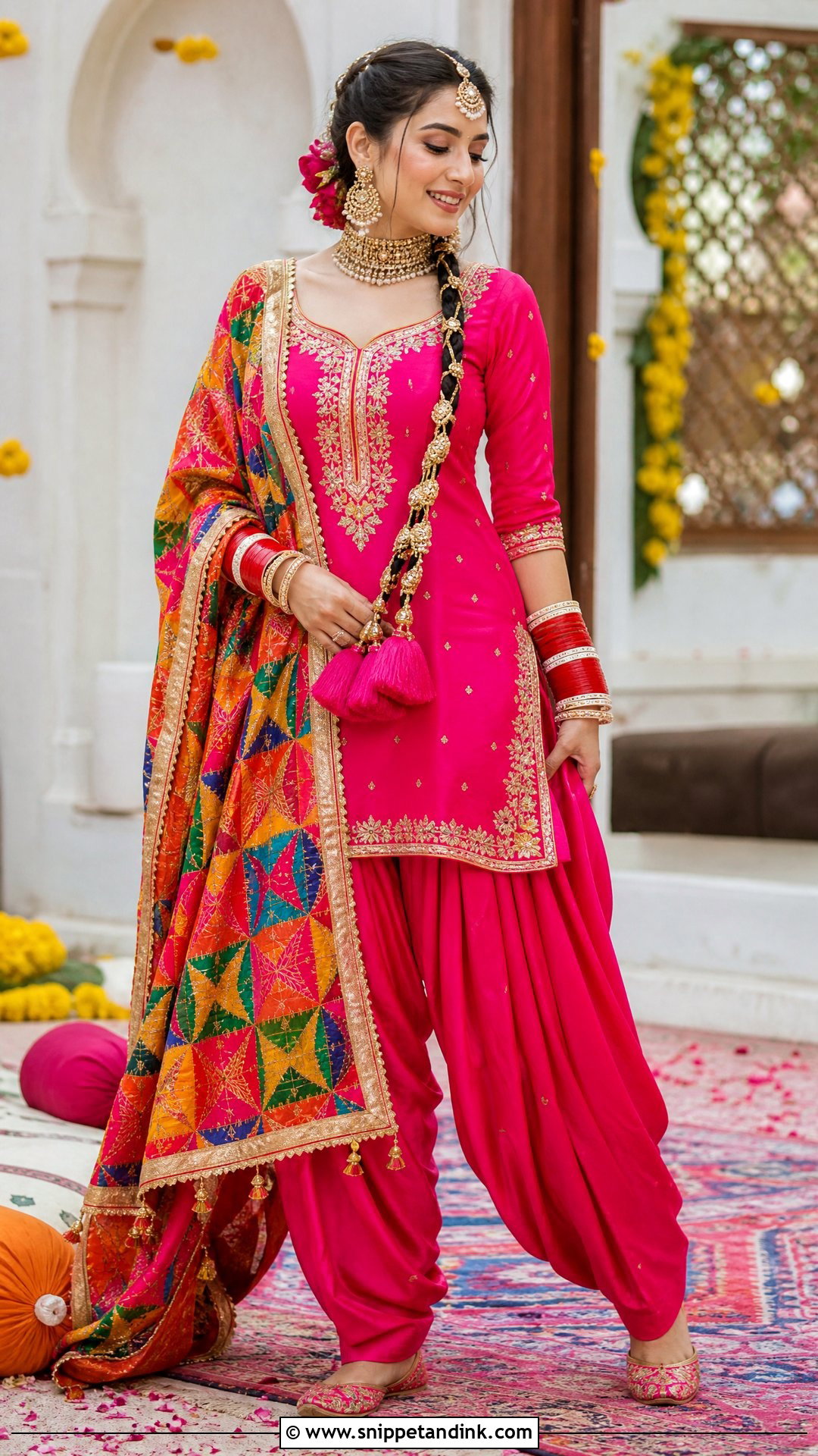 Rani Pink Punjabi Bridal Patiala Suit - Snippet and Ink - 20 Punjabi Bridal Wedding Suit Ideas