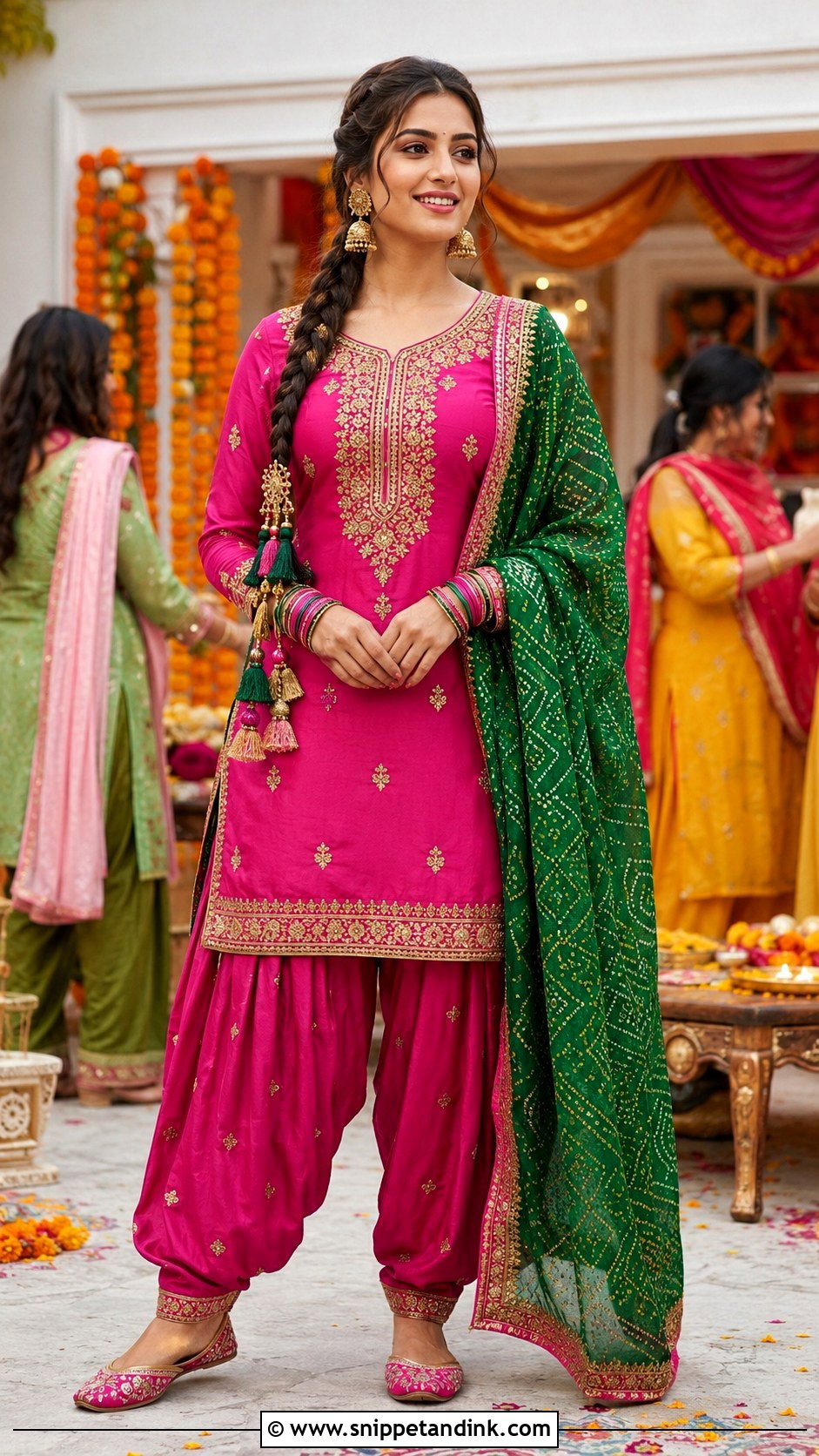 Rani Pink Salwar Mehendi Suit - Snippet and Ink - 20 Mehendi Suits Mehndi Outfit