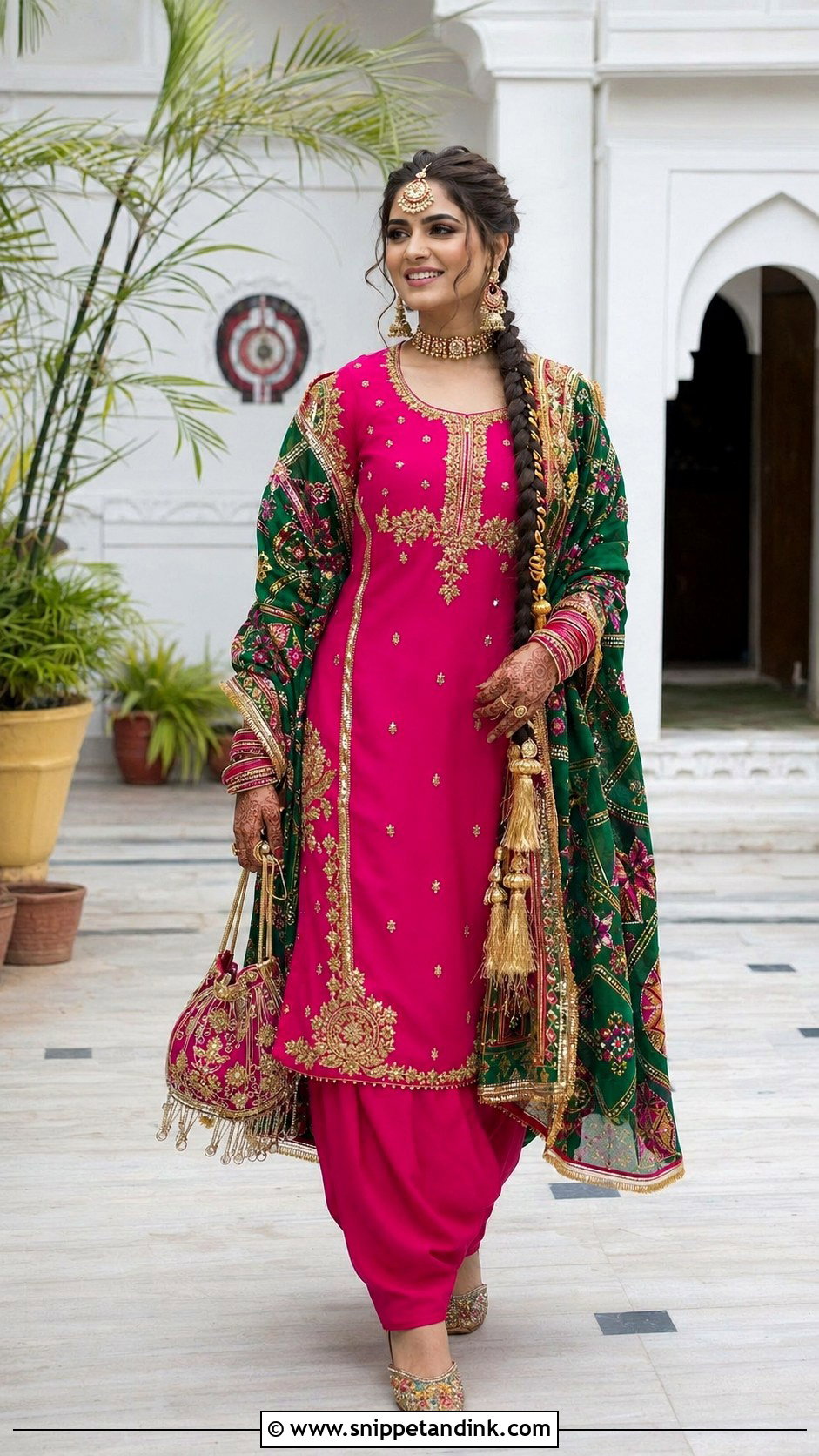 Rani Pink Salwar Punjabi Bridal Suit - Snippet and Ink - 20 Indian Punjabi Bridal Suits
