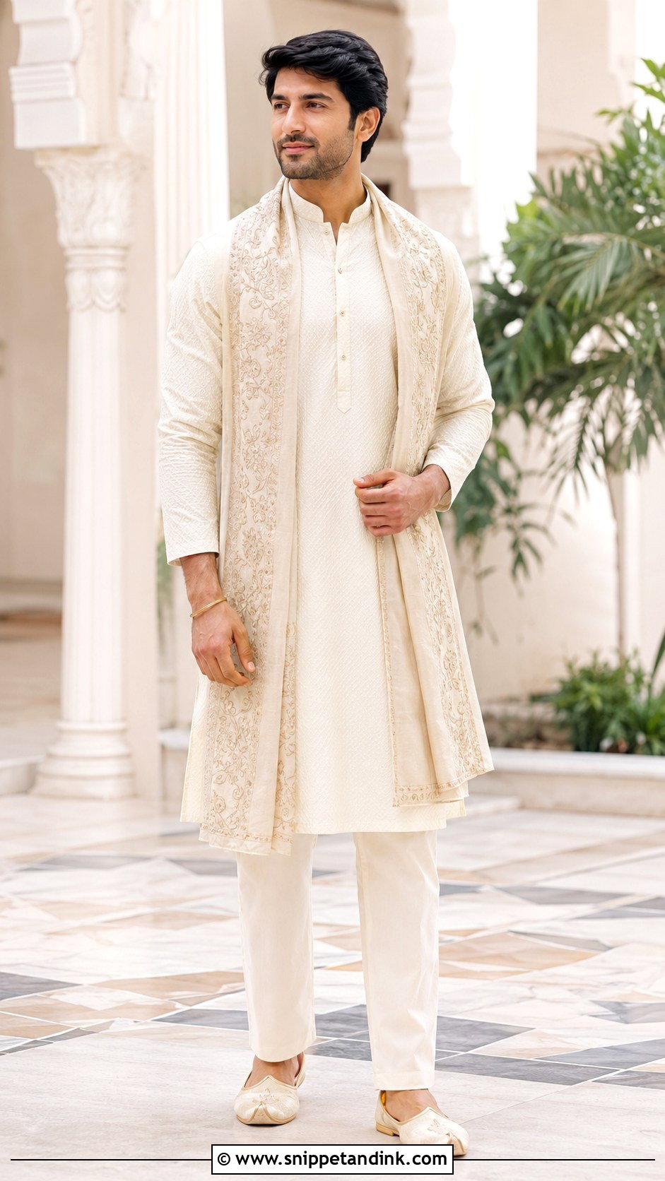 Ranveer Singh Cream Kurta Pajama - Snippet and Ink - 25 Ranveer Singh Wedding Outfit Ideas