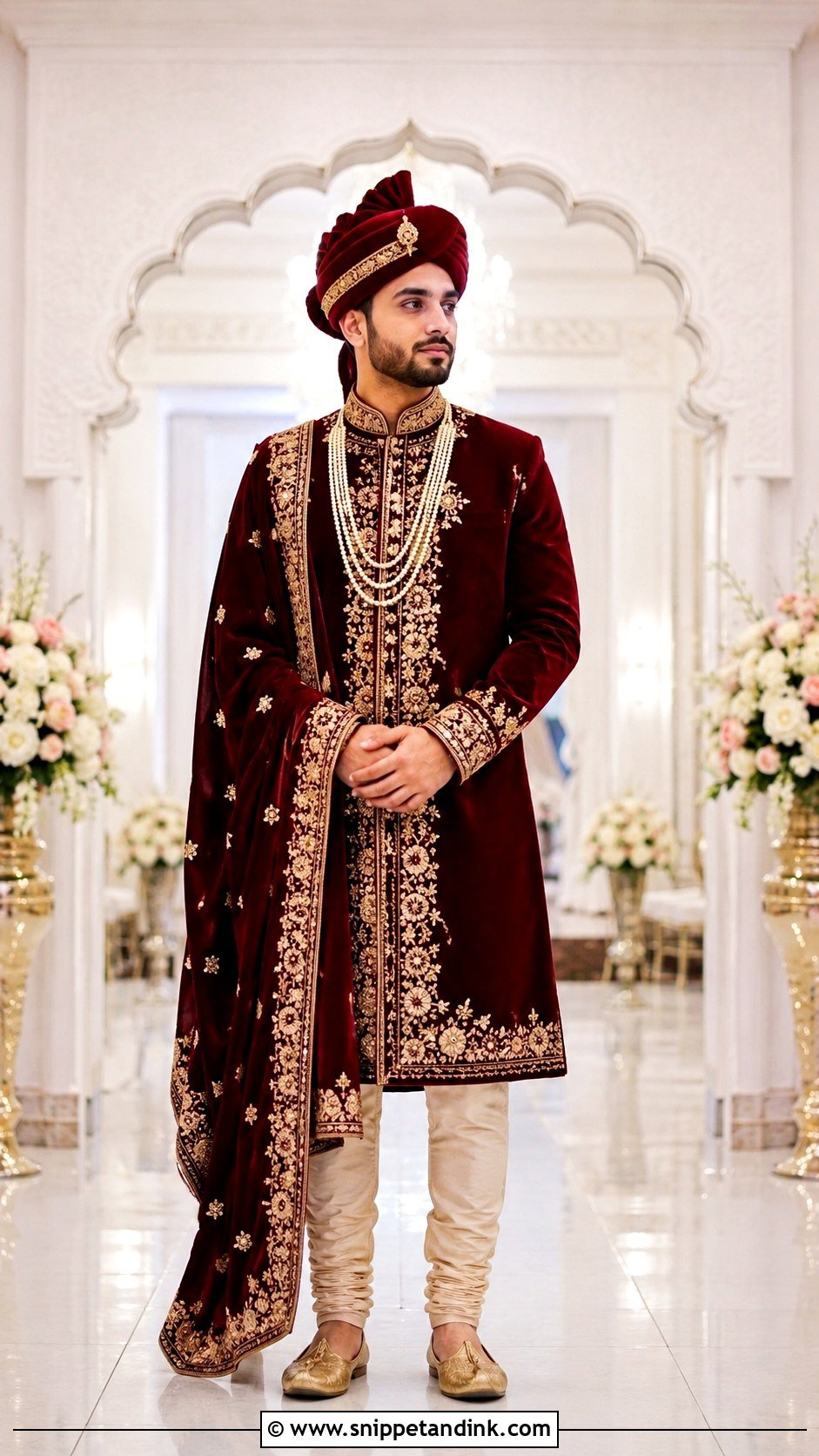 Ranveer Singh Maroon Sherwani - Snippet and Ink - 25 Ranveer Singh Wedding Outfit Ideas