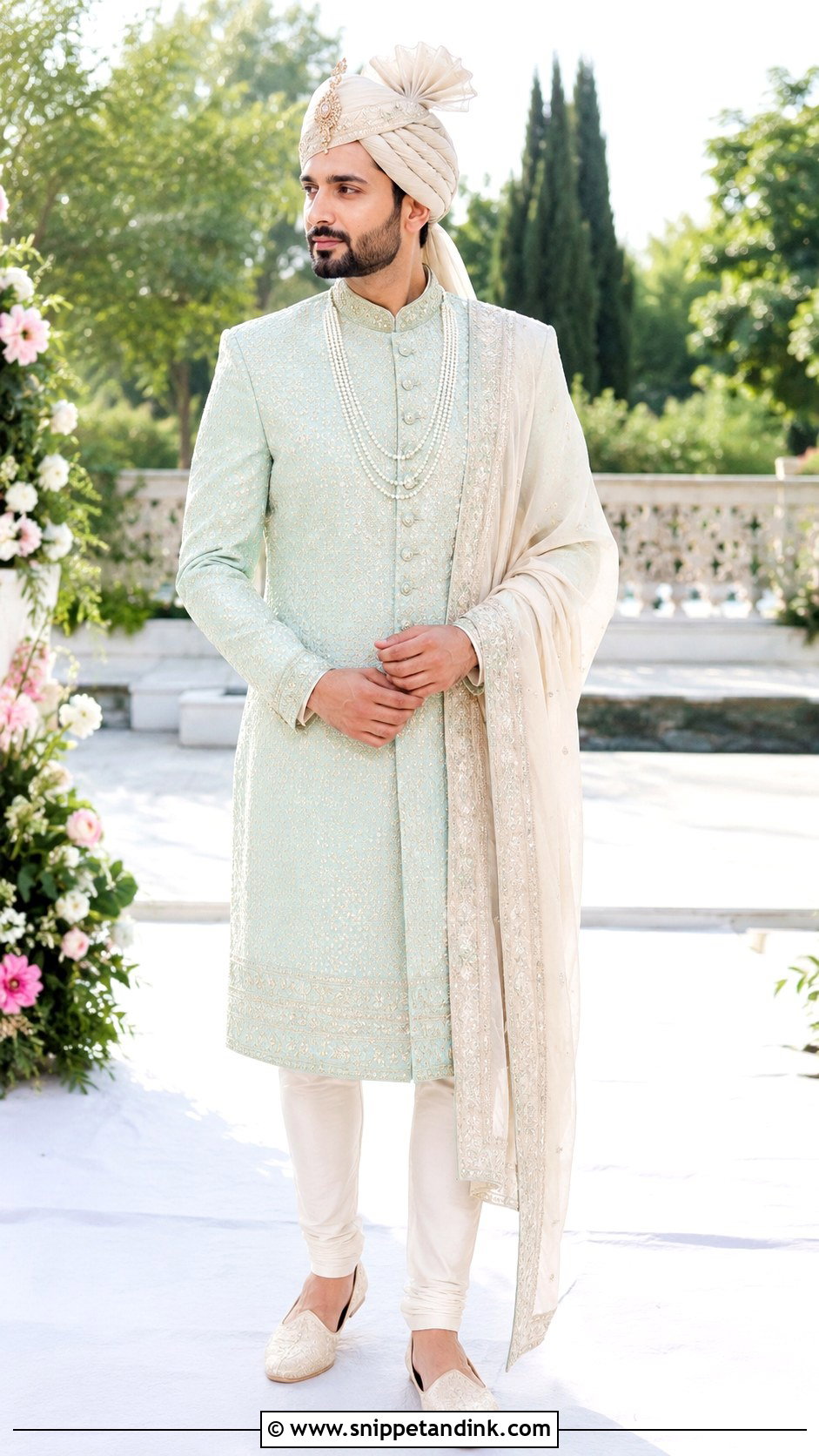 Ranveer Singh Pastel Sherwani - Snippet and Ink - 25 Ranveer Singh Wedding Outfit Ideas