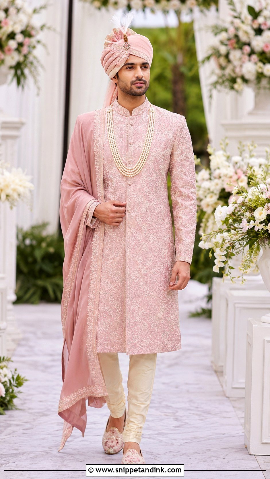 Ranveer Singh Pink Sherwani - Snippet and Ink - 25 Ranveer Singh Wedding Outfit Ideas
