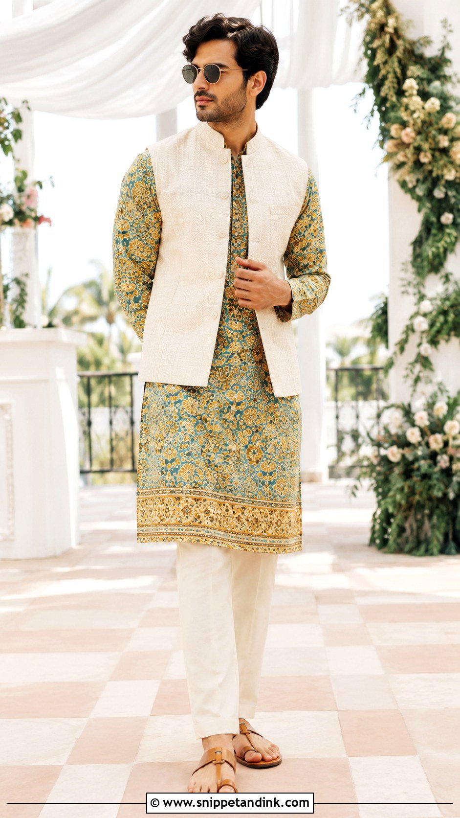 Ranveer Singh Printed Kurta Set - Snippet and Ink - 25 Ranveer Singh Wedding Outfit Ideas