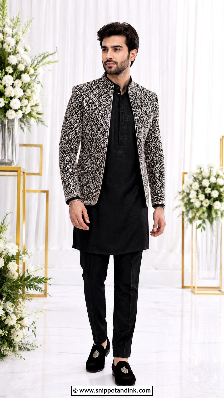 Ranveer Singh Sequin Jacket Kurta - Snippet and Ink - 25 Ranveer Singh Wedding Outfit Ideas