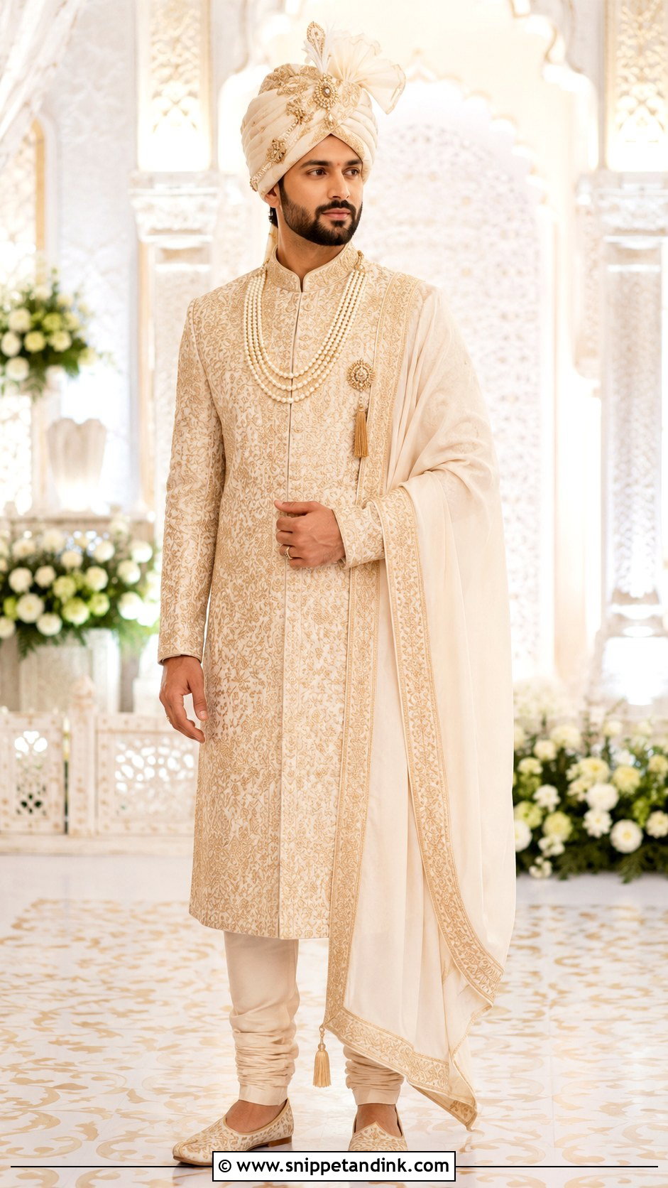 Ranveer Singh Turban Sherwani - Snippet and Ink - 25 Ranveer Singh Wedding Outfit Ideas