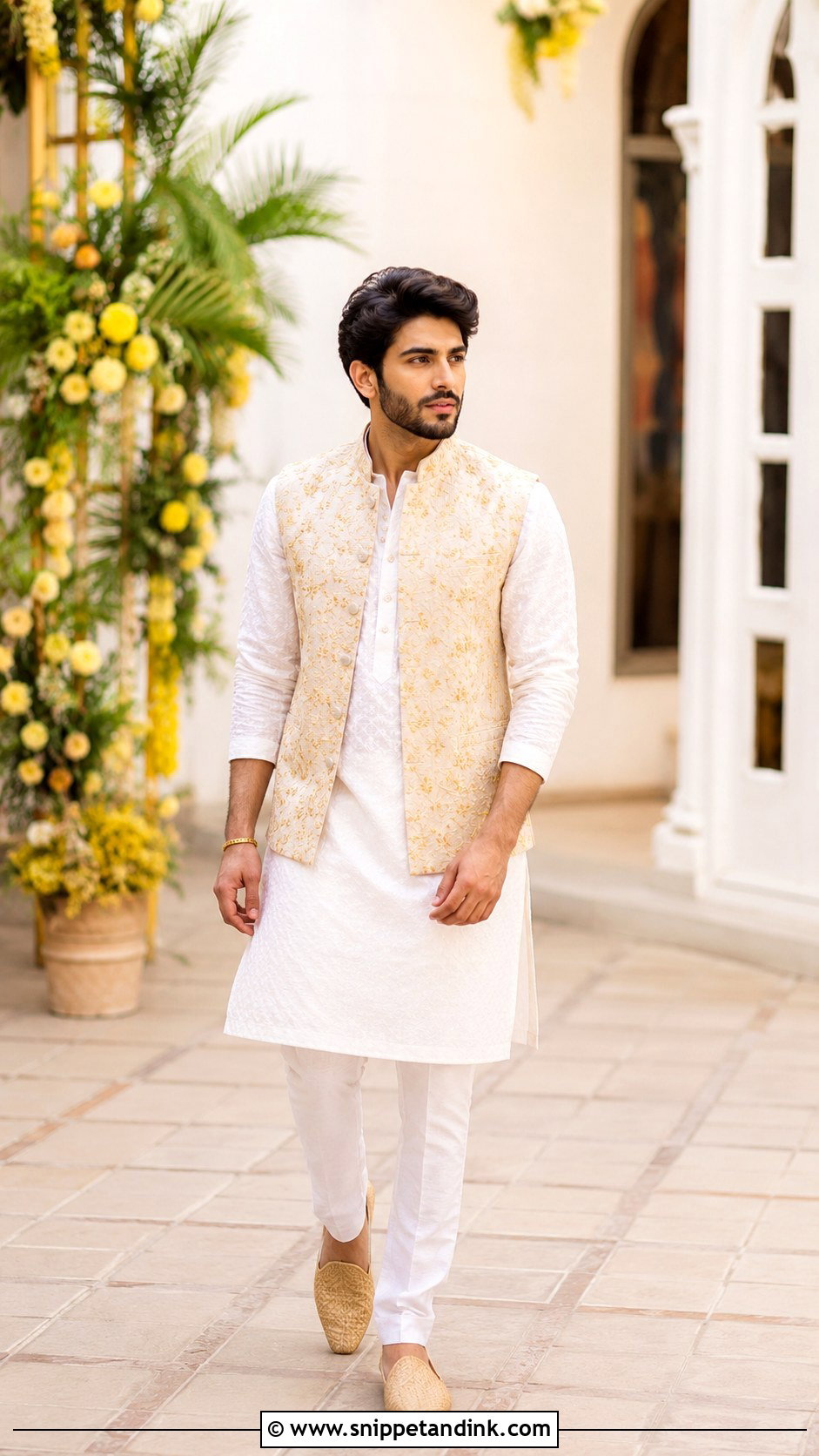 Ranveer Singh White Kurta With Jacket - Snippet and Ink - 25 Ranveer Singh Wedding Outfit Ideas