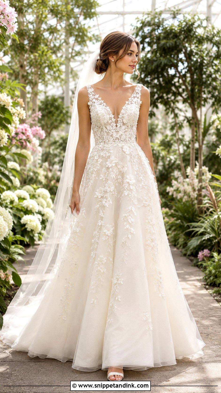 Rapunzel 3D Floral Wedding Dress - Snippet and Ink - 25 Rapunzel Wedding Dress Ideas