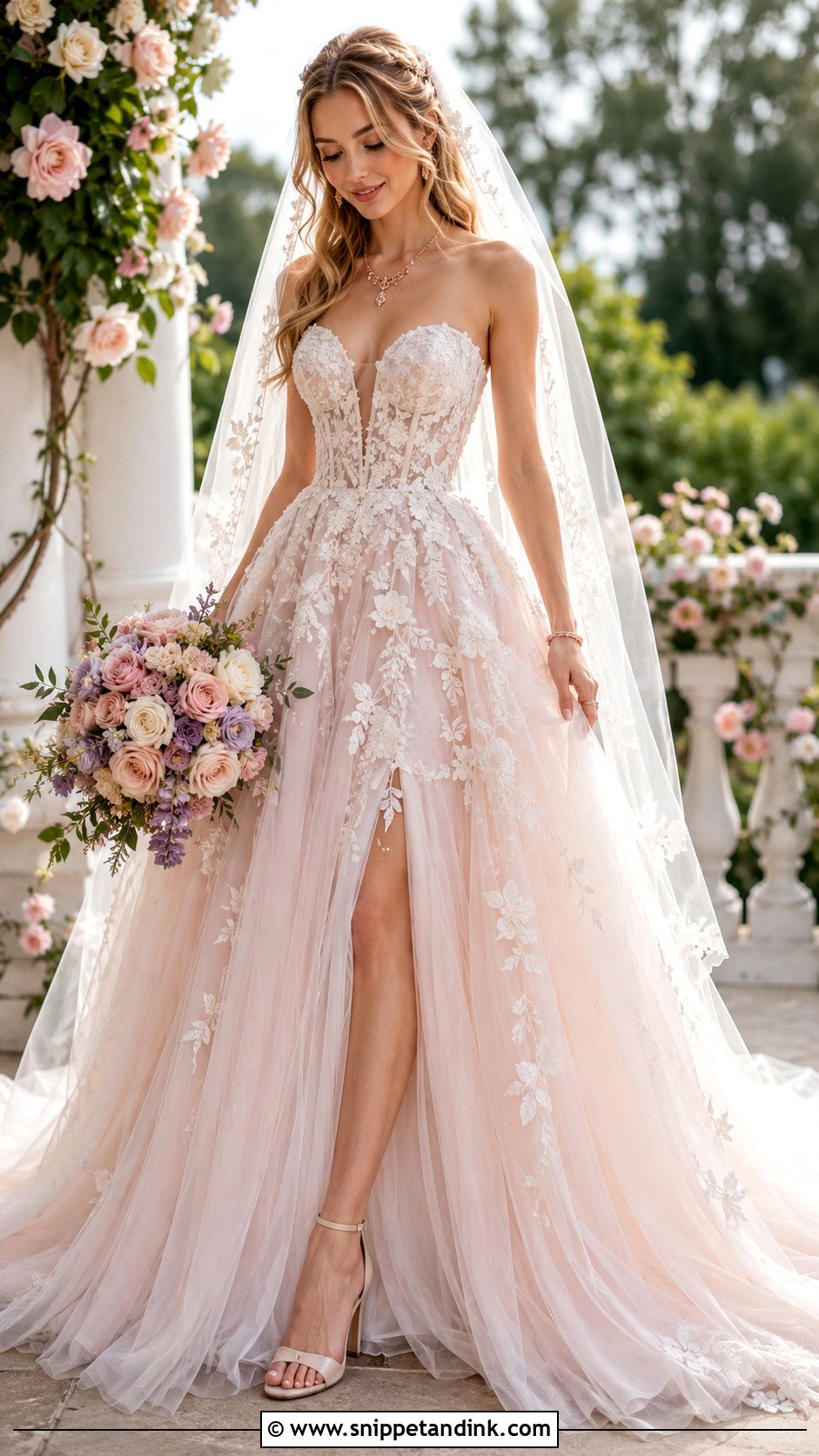 Rapunzel Blush Wedding Dress - Snippet and Ink - 25 Rapunzel Wedding Dress Ideas