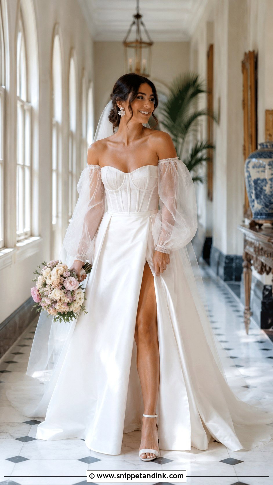 Rapunzel Detachable Sleeve Wedding Dress - Snippet and Ink - 25 Rapunzel Wedding Dress Ideas