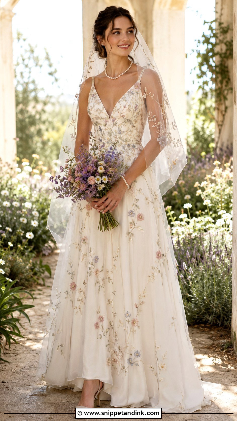 Rapunzel Embroidered Wedding Dress - Snippet and Ink - 25 Rapunzel Wedding Dress Ideas