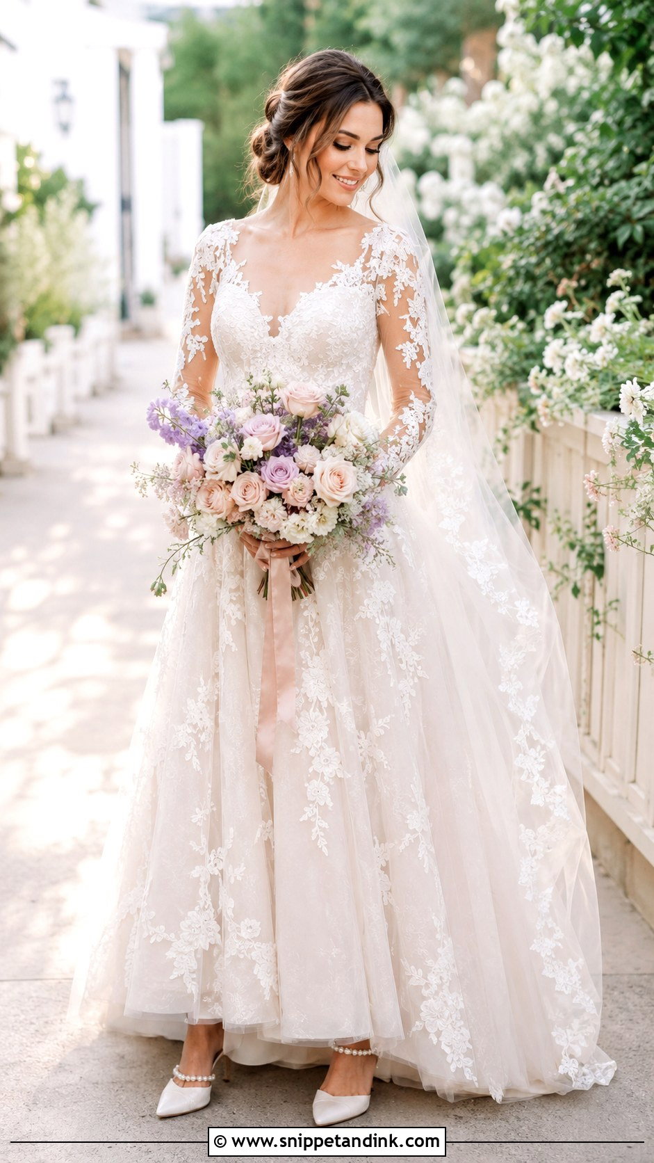 Rapunzel Floral Lace Wedding Dress - Snippet and Ink - 25 Rapunzel Wedding Dress Ideas