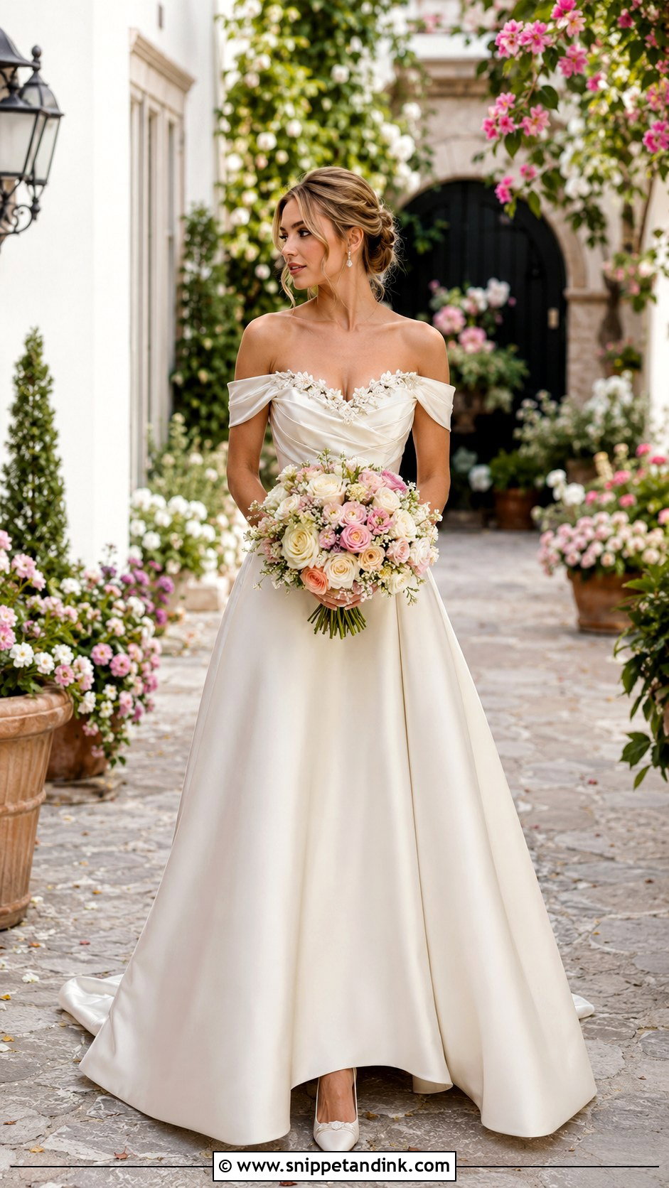 Rapunzel Off Shoulder Wedding Dress - Snippet and Ink - 25 Rapunzel Wedding Dress Ideas
