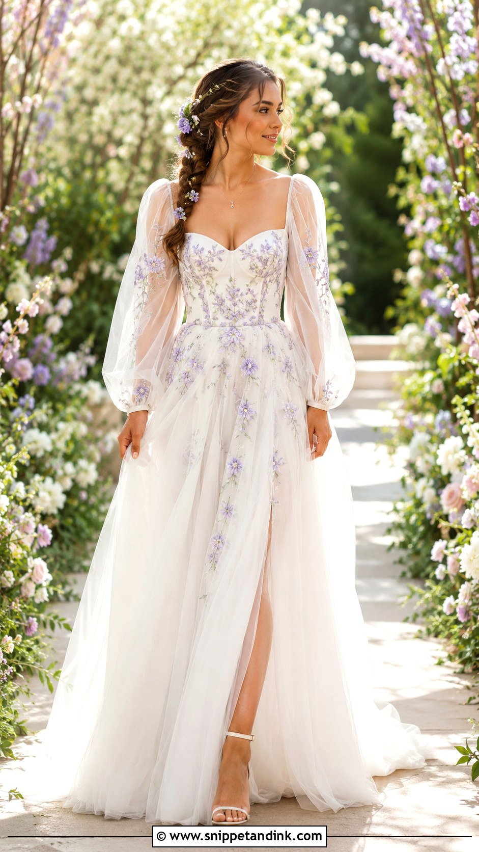 Rapunzel Puff Sleeve Wedding Dress - Snippet and Ink - 25 Rapunzel Wedding Dress Ideas