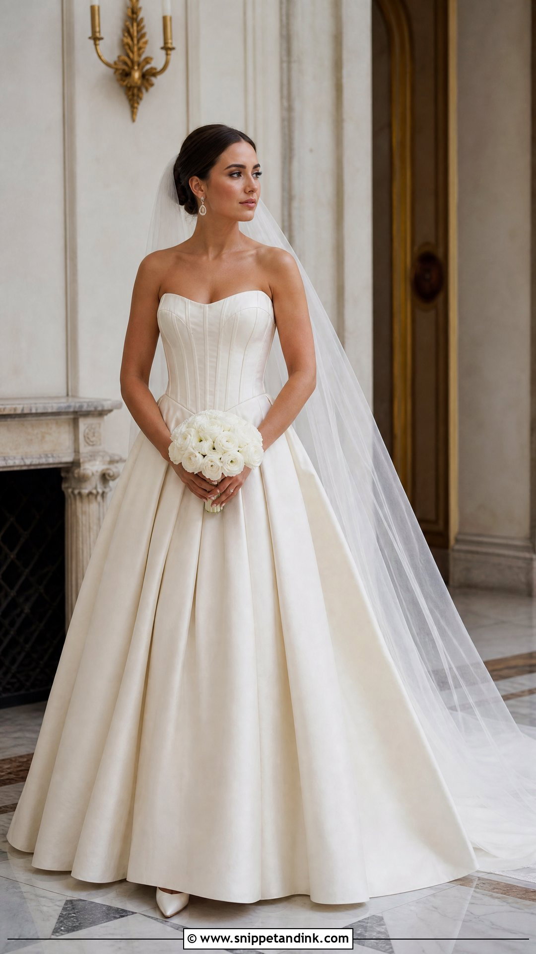 Raw Silk Basque Waist Wedding Dress - Snippet and Ink - 20 Raw Silk Wedding Dress Ideas