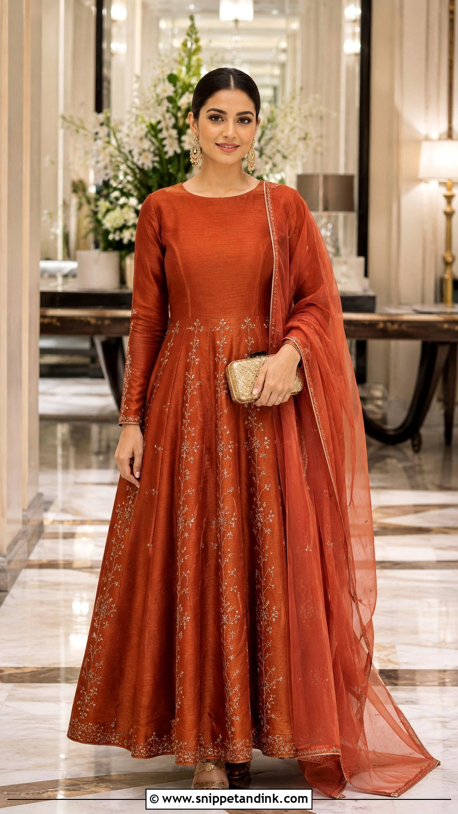 Raw Silk Long Frock for Wedding - Snippet and Ink - 20 Long Frock for Wedding Ideas