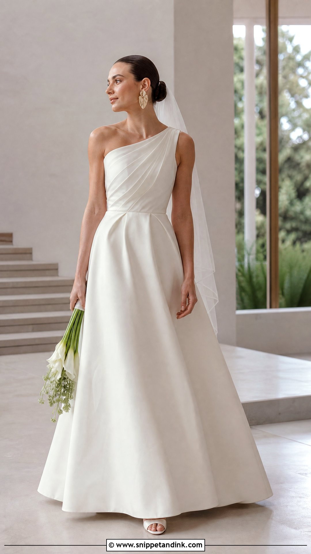 Raw Silk One Shoulder Wedding Dress - Snippet and Ink - 20 Raw Silk Wedding Dress Ideas