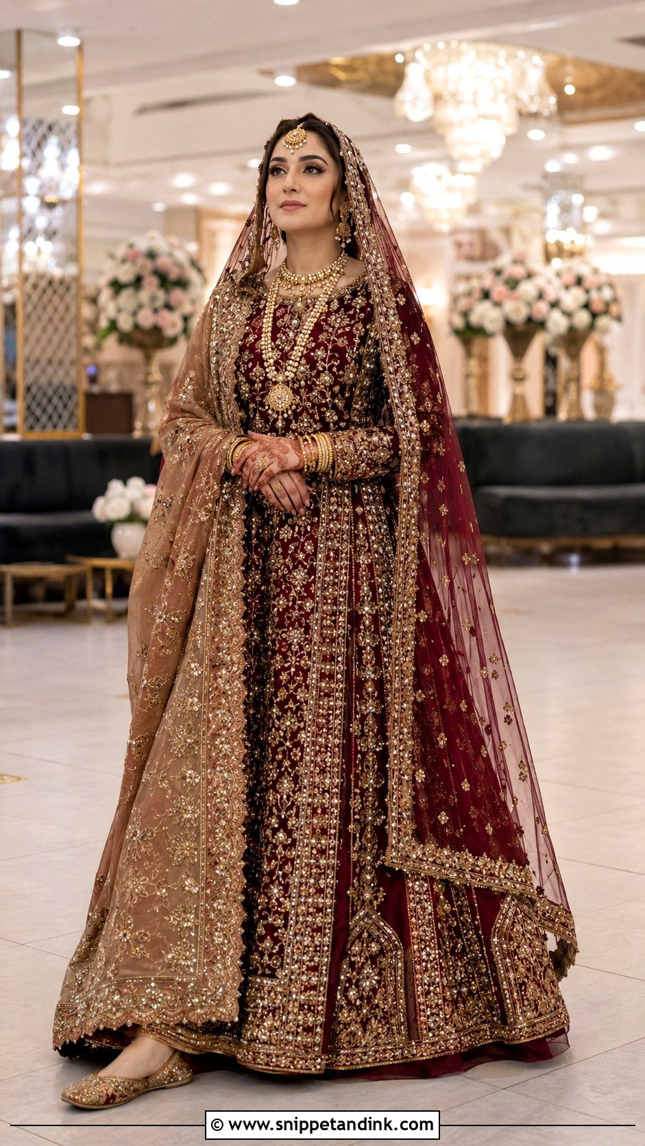 Raw Silk Pakistani Bridal Barat Lehenga - Snippet and Ink - 20 Pakistani Bridal Barat Dresses