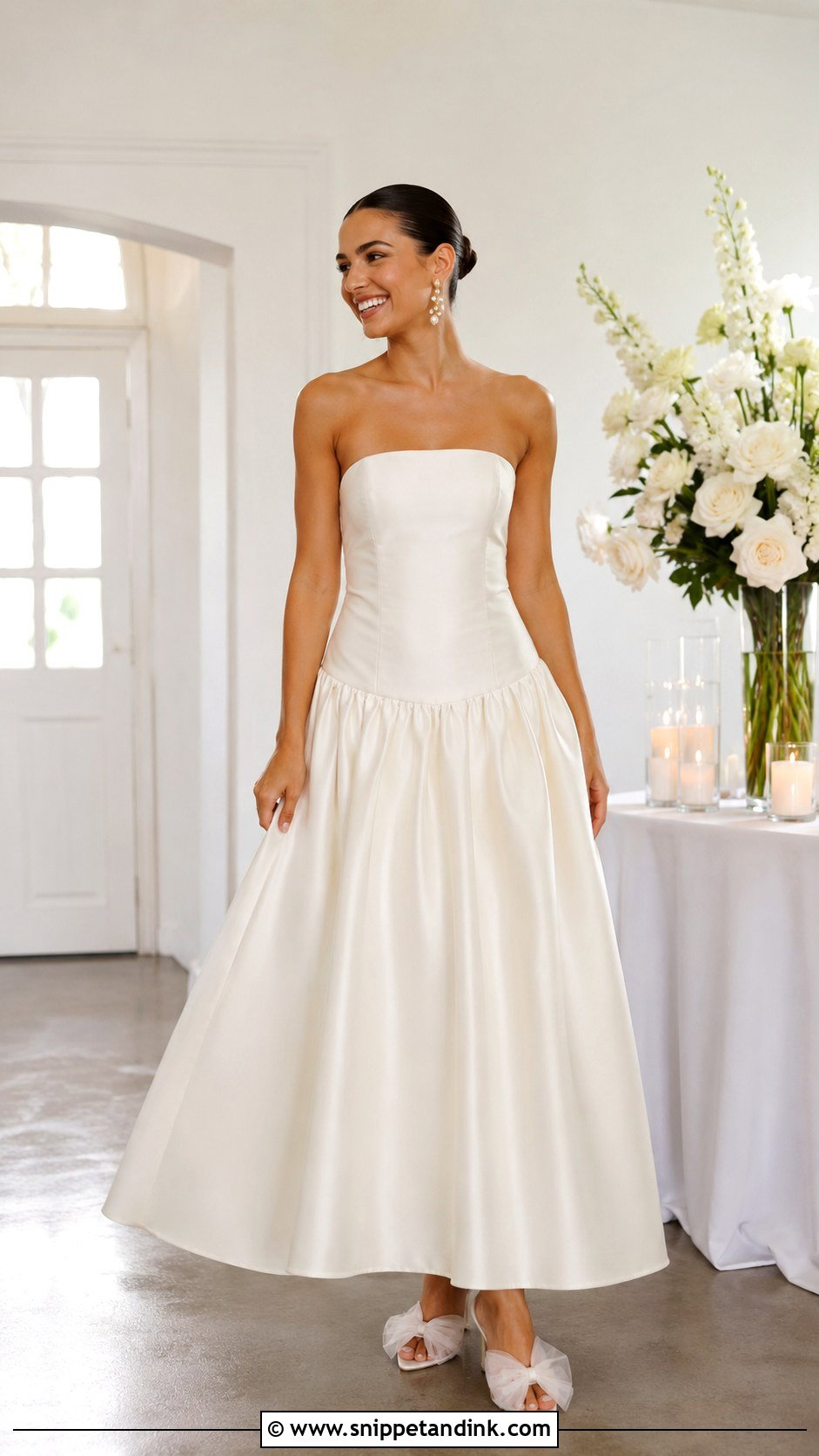 Reception Drop Waist A Line Wedding Dress - Snippet and Ink - 25 Drop Waist a Line Wedding Dress Ideas
