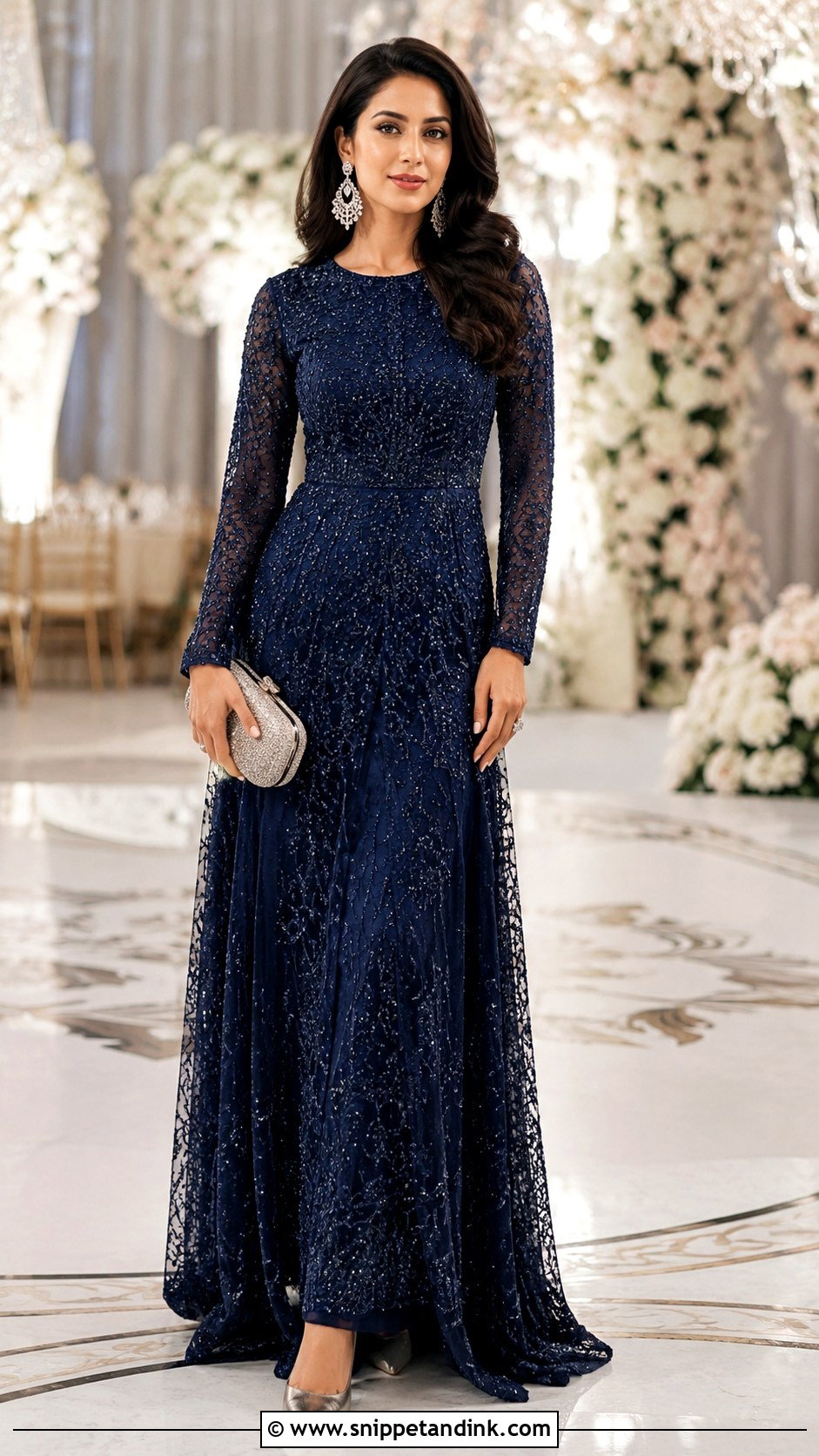 Reception Embellished Gown Dress - Snippet and Ink - 25 Wedding Function Dresses