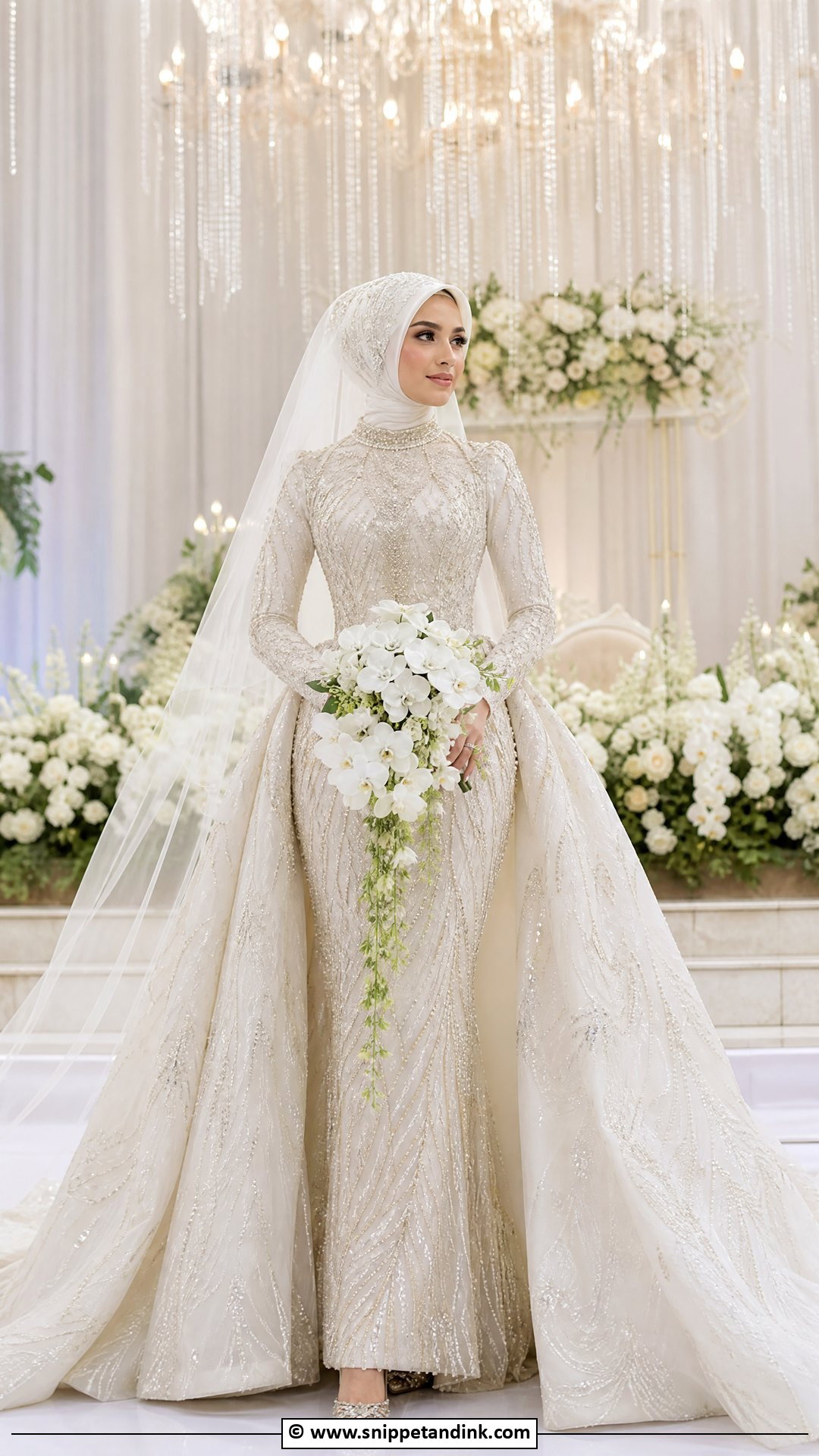 Reception Hijab Bride Gown - Snippet and Ink - 35 Hijab Bride Ideas