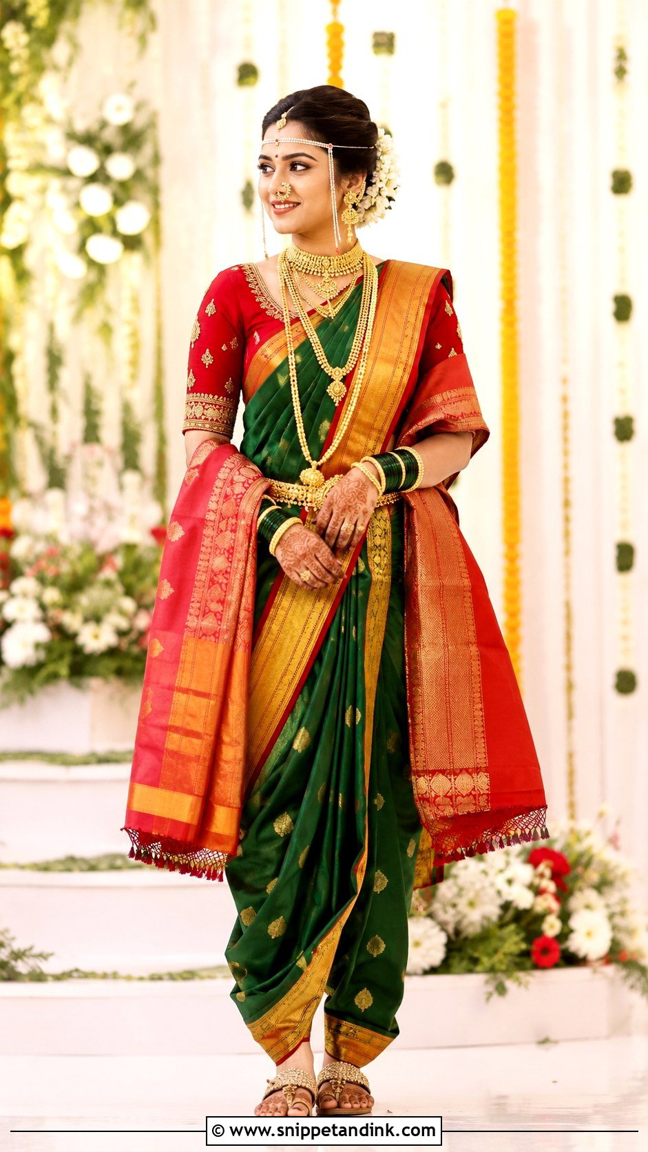 Reception Navvari Bridal Look - Snippet and Ink - 30 Navvari Bridal Look Ideas