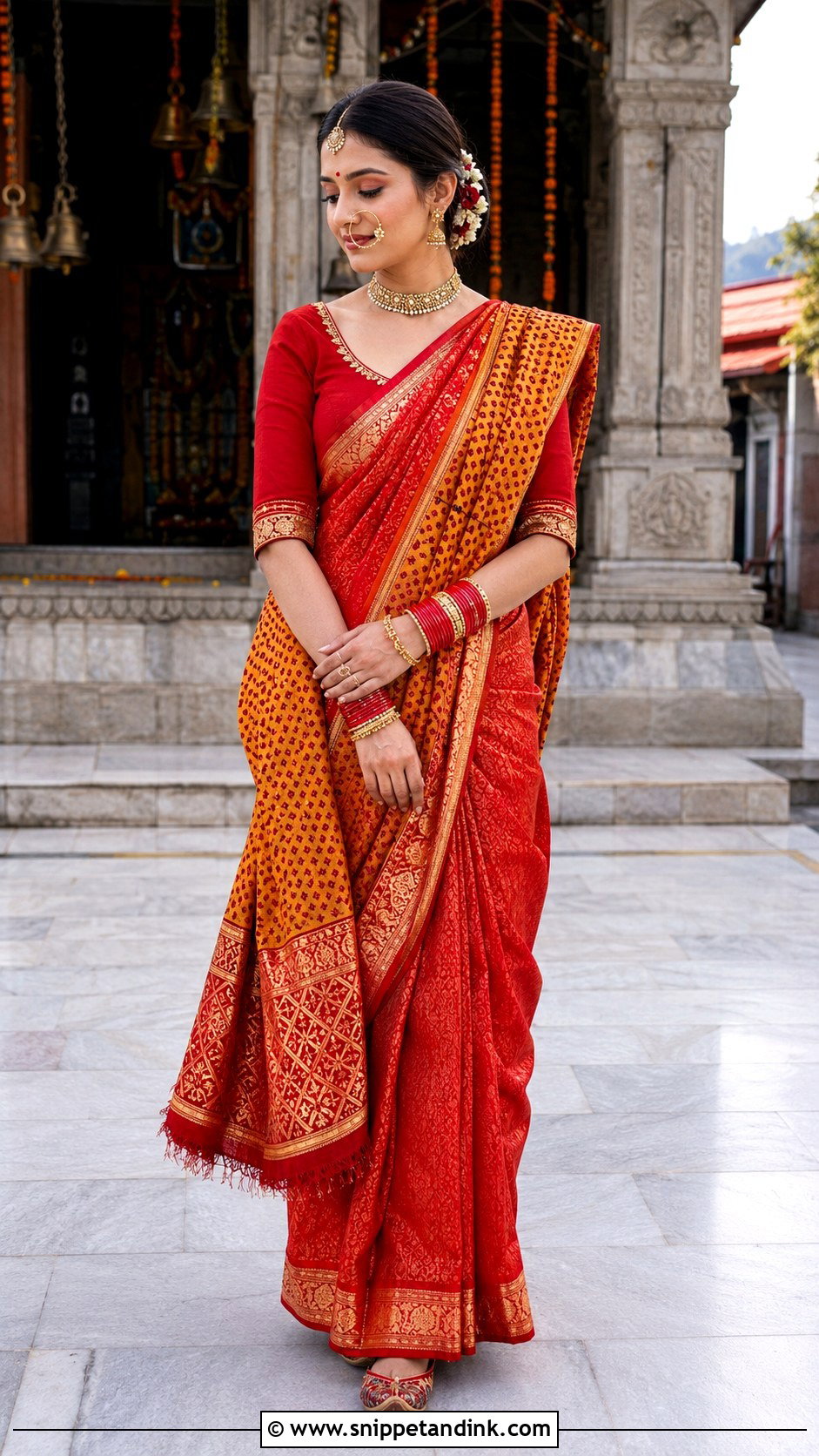 Reception Saree Kumauni Bride - Snippet and Ink - 20 Kumauni Bride Ideas