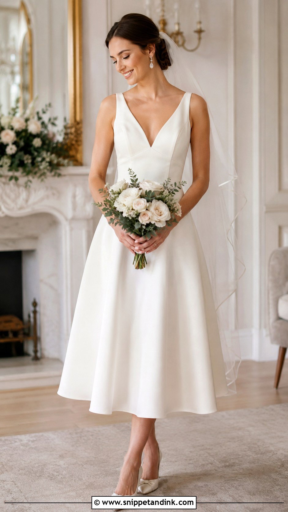 Reception Tea Length Wedding Dress - Snippet and Ink - 25 Midi Wedding Dress Tea Length Ideas