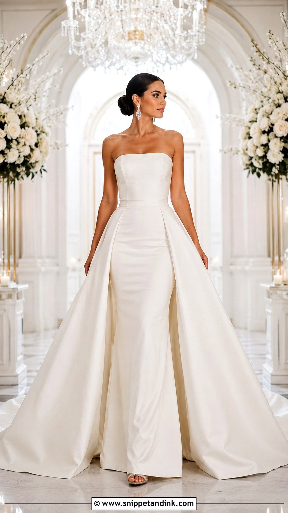 Reception Wedding Dress With Detachable Full Skirt - Snippet and Ink - 25 2 in 1 Convertible Wedding Dresses
