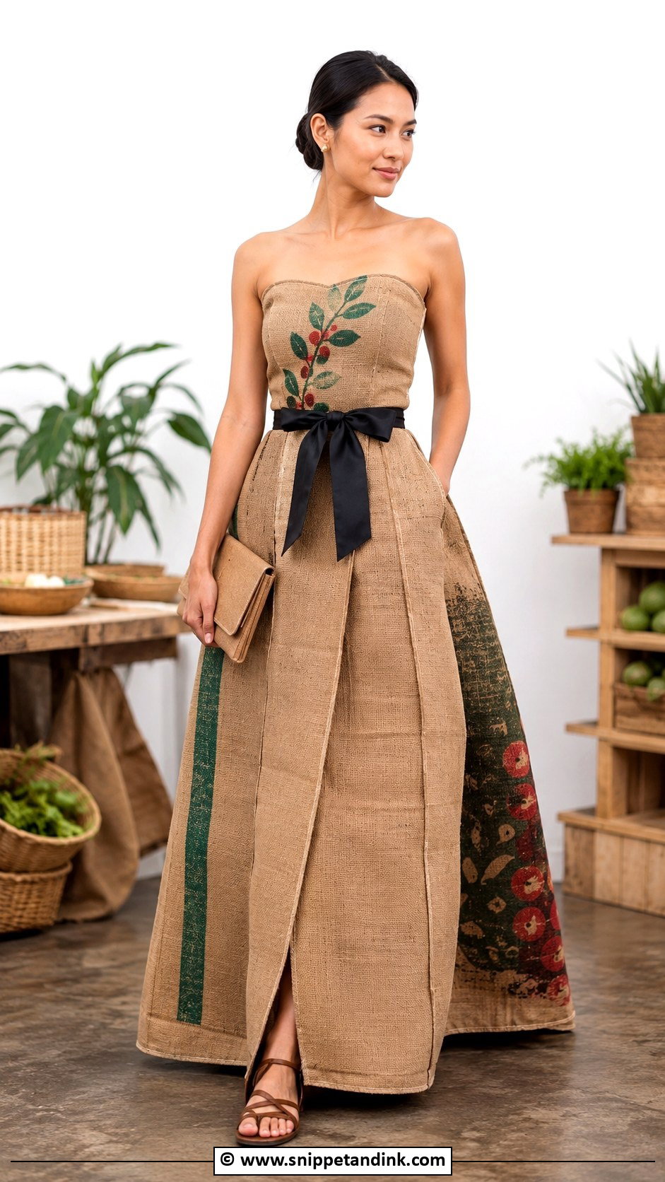 Recycled Coffee Sack Gown - Snippet and Ink - 30 Recycled Gown Ideas