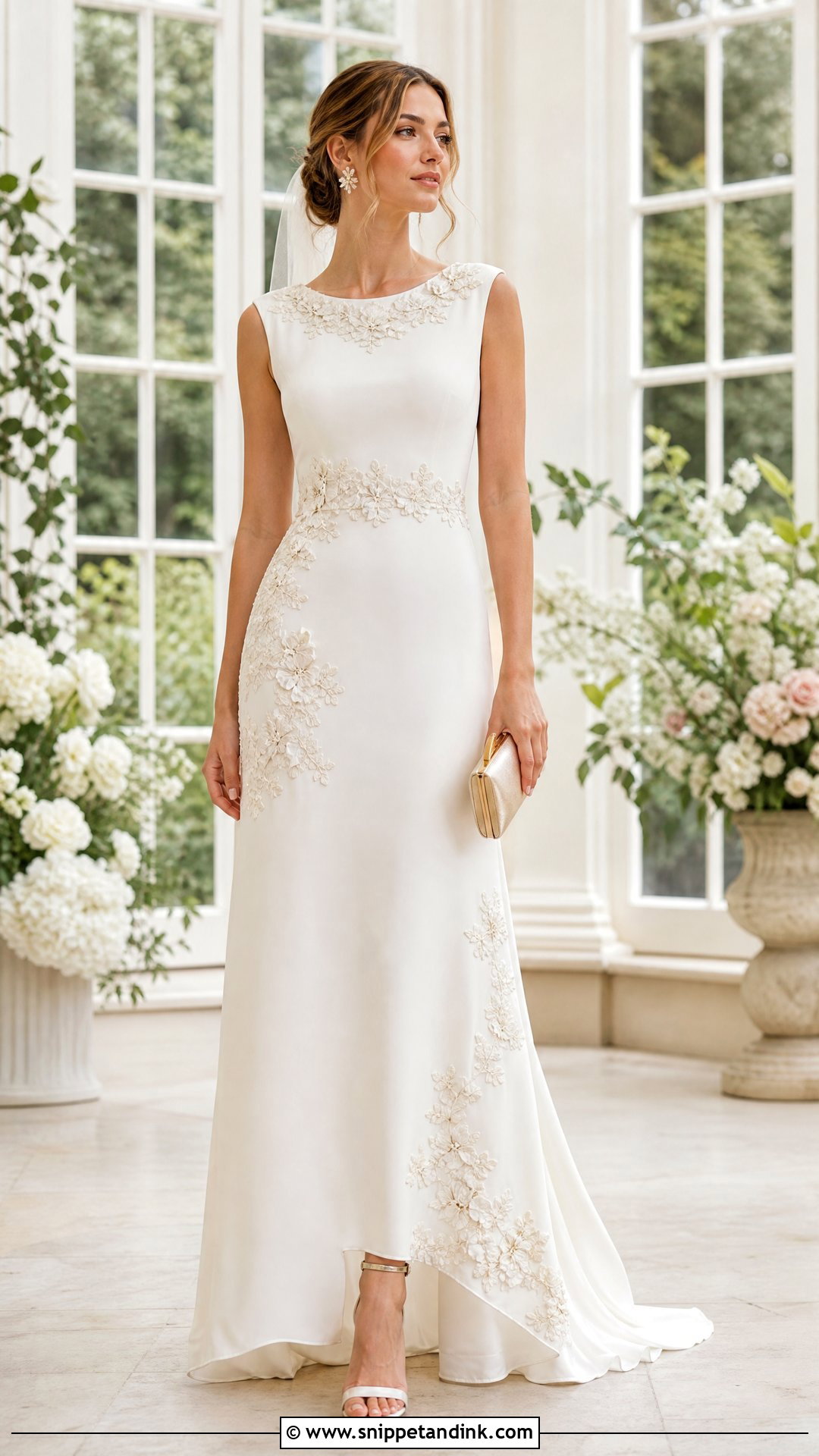 Recycled Floral Applique Wedding Dress - Snippet and Ink - 20 Recycled Wedding Dress Ideas