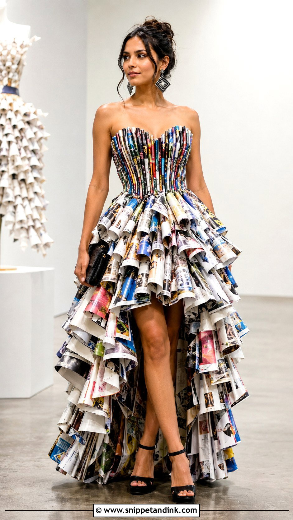 Recycled Magazine Page Gown - Snippet and Ink - 20 Eco Friendly Recycled Gown Ideas