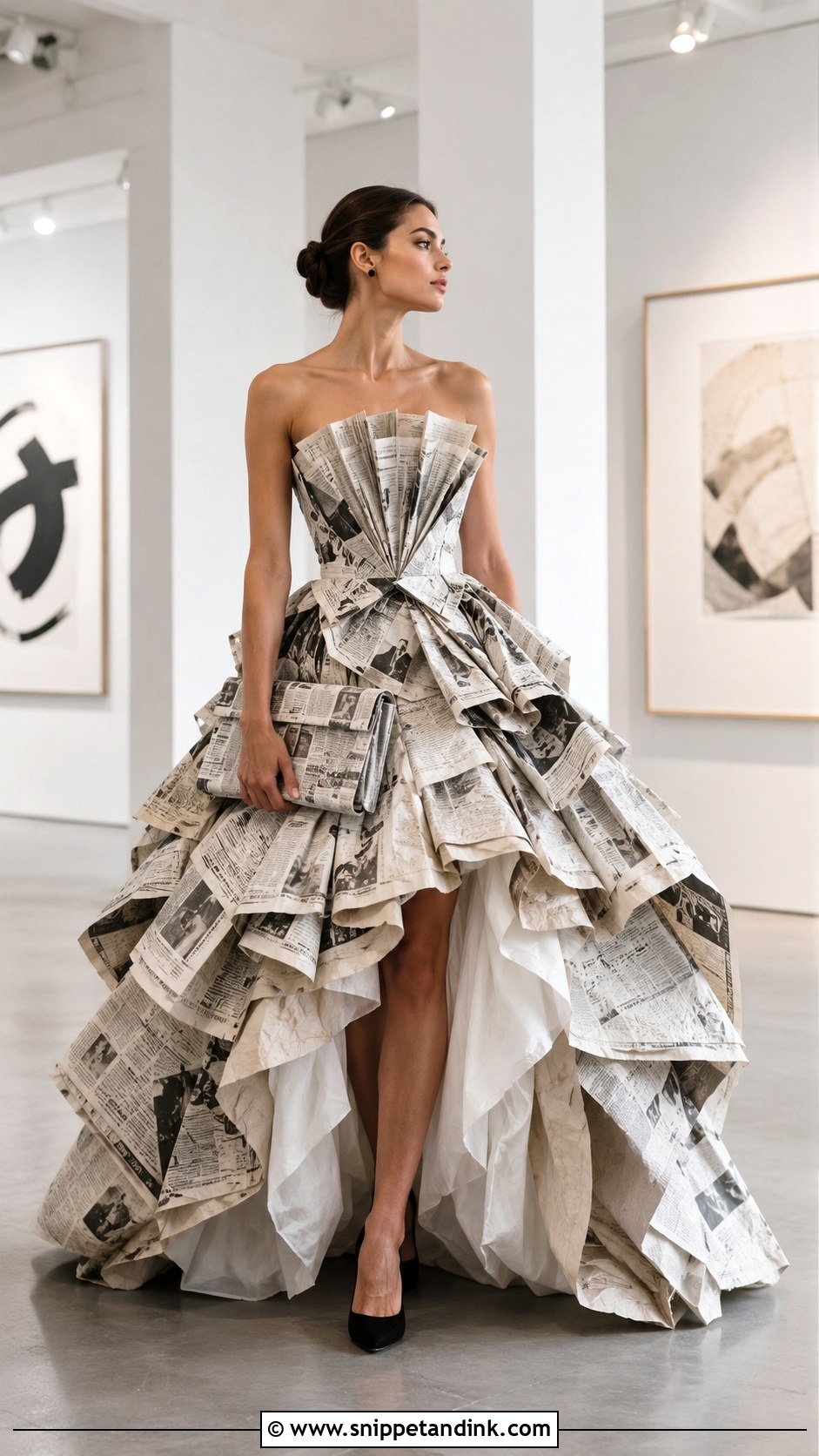 Recycled Newspaper Ball Gown - Snippet and Ink - 20 Eco Friendly Recycled Gown Ideas