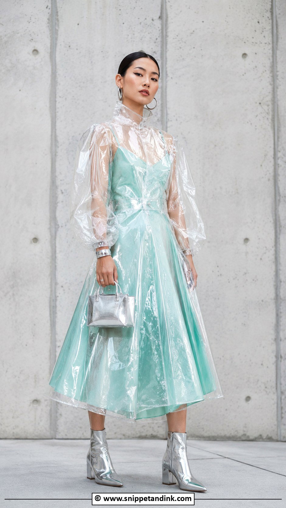 Recycled Raincoat Vinyl Gown - Snippet and Ink - 30 Recycled Gown Ideas