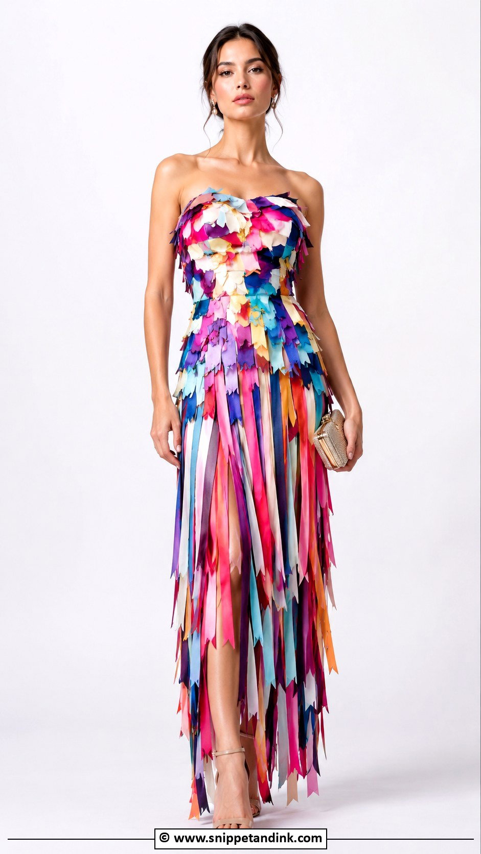 Recycled Ribbon Scrap Gown - Snippet and Ink - 30 Recycled Gown Ideas