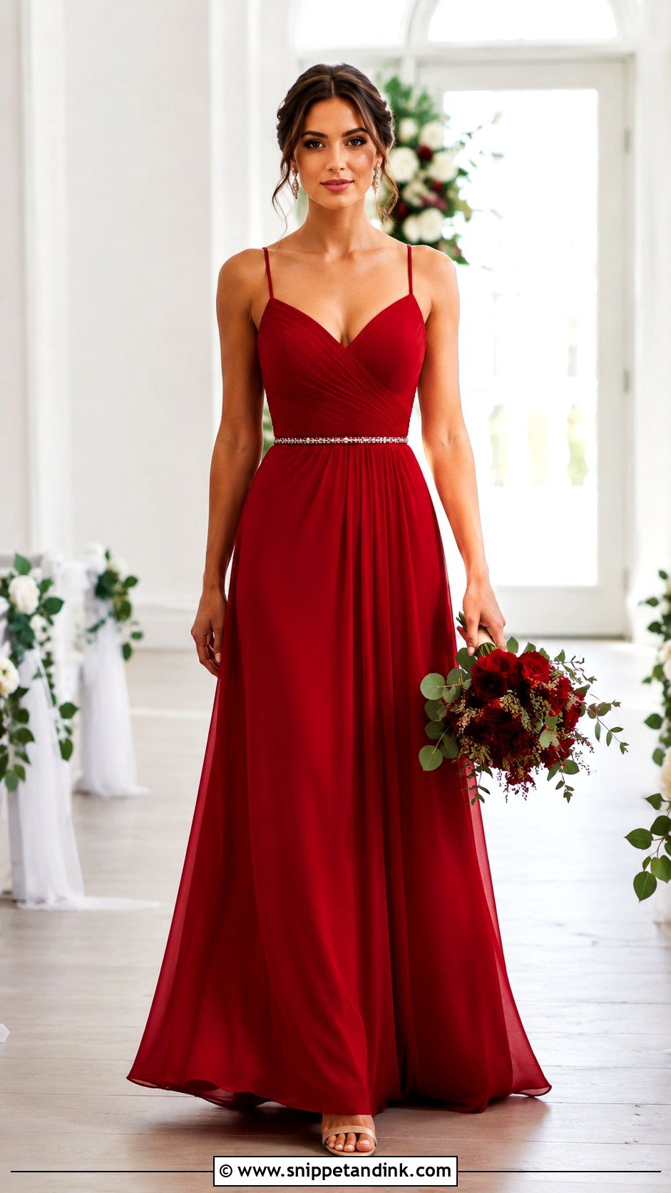 Red A Line Bridal Dress - Snippet and Ink - 30 Red Bridal Dress Ideas