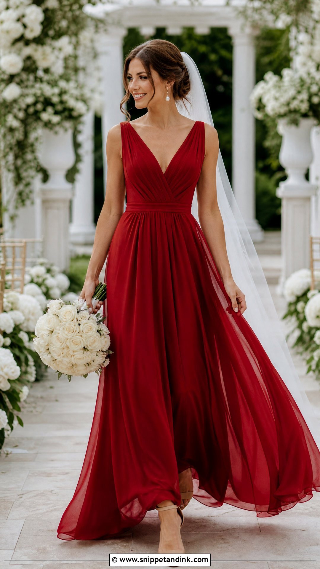 Red A Line Bridal Gown - Snippet and Ink - 20 Red Bridal Dress Gowns