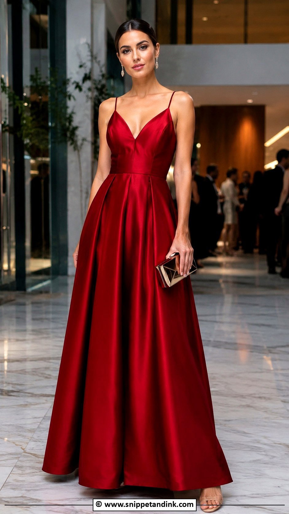 Red A Line Gown Outfit - Snippet and Ink - 30 A Line Gown Ideas