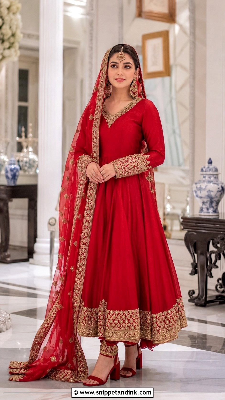 Red Anarkali Bridal Dress - Snippet and Ink - 20 Red Baraat Dress Pakistani Bridal Wear Ideas
