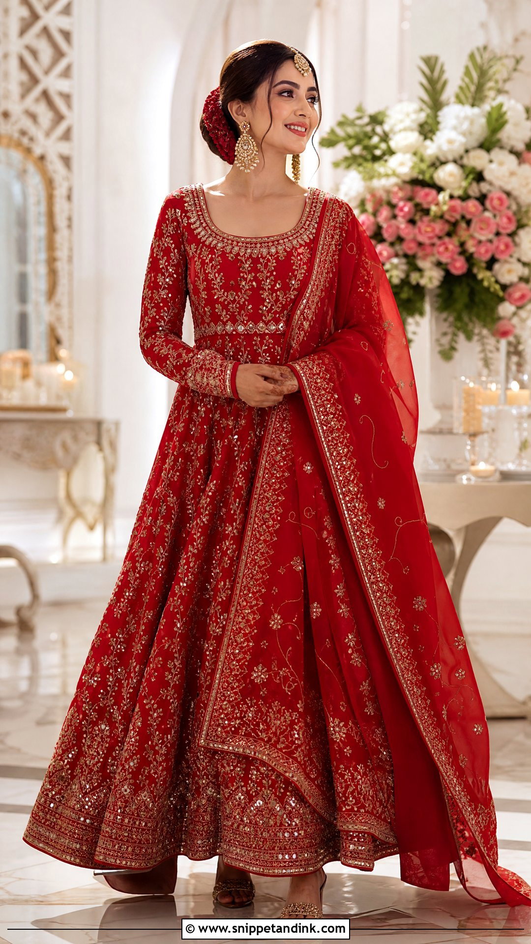 Red Anarkali Bride Dress - Snippet and Ink - 25 Red Bride Dress Ideas