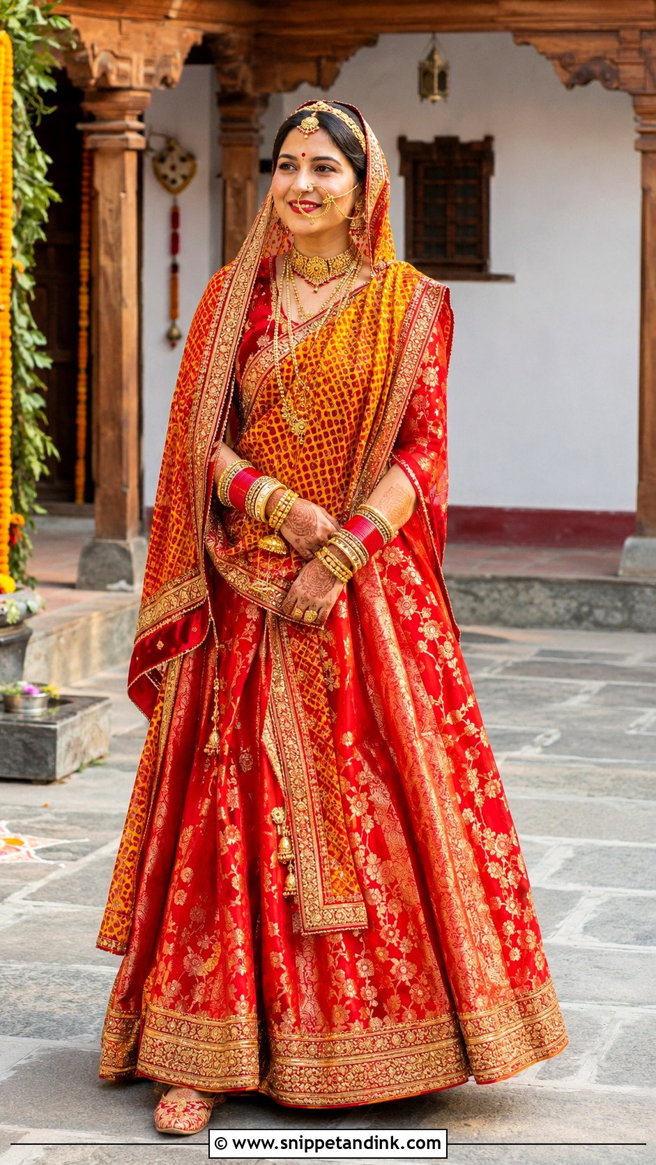 Red Anarkali Kumauni Bride - Snippet and Ink - 20 Kumauni Bride Ideas