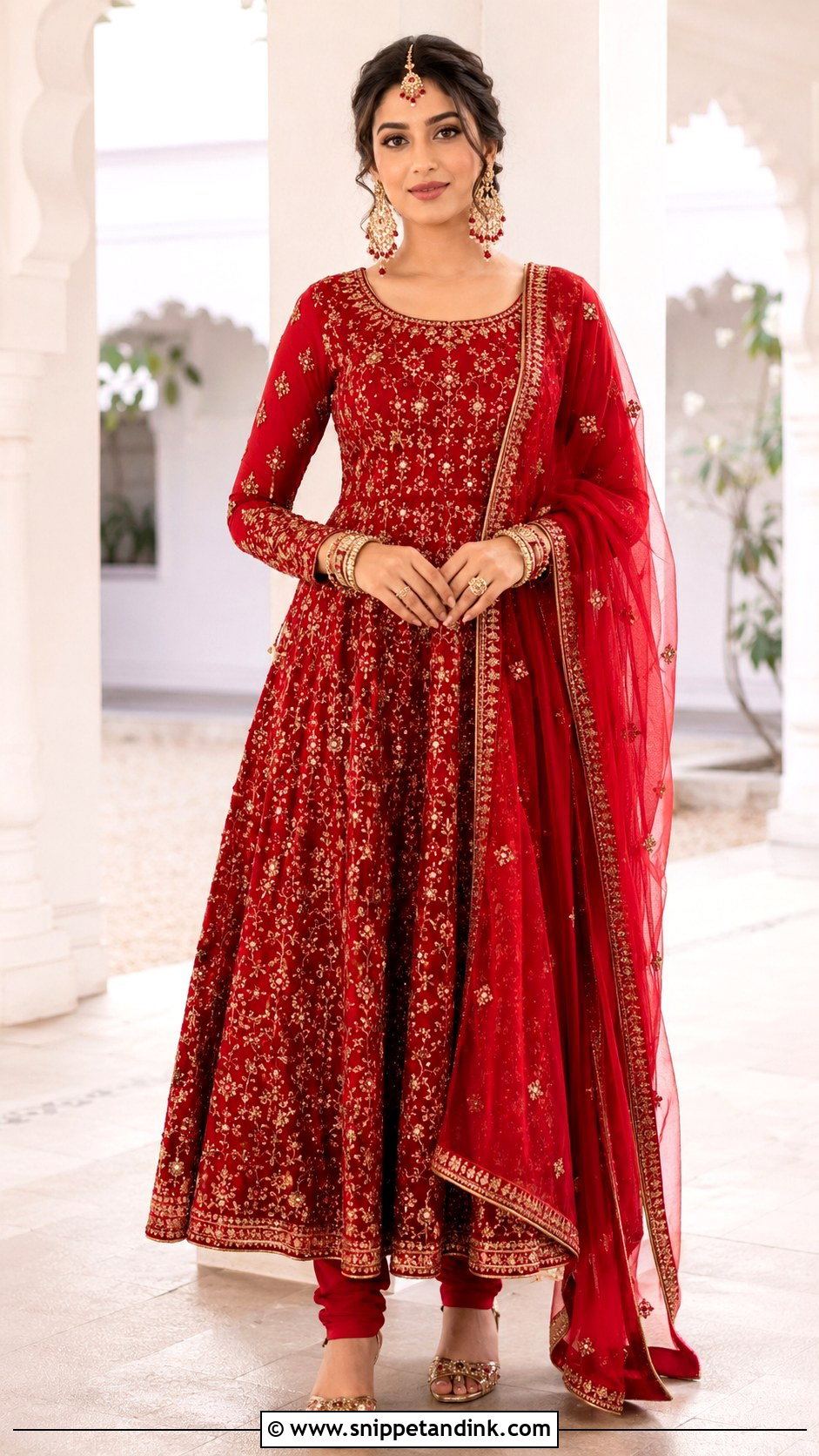 Red Anarkali Suit - Snippet and Ink - 25 Red Indian Wedding Dress Ideas