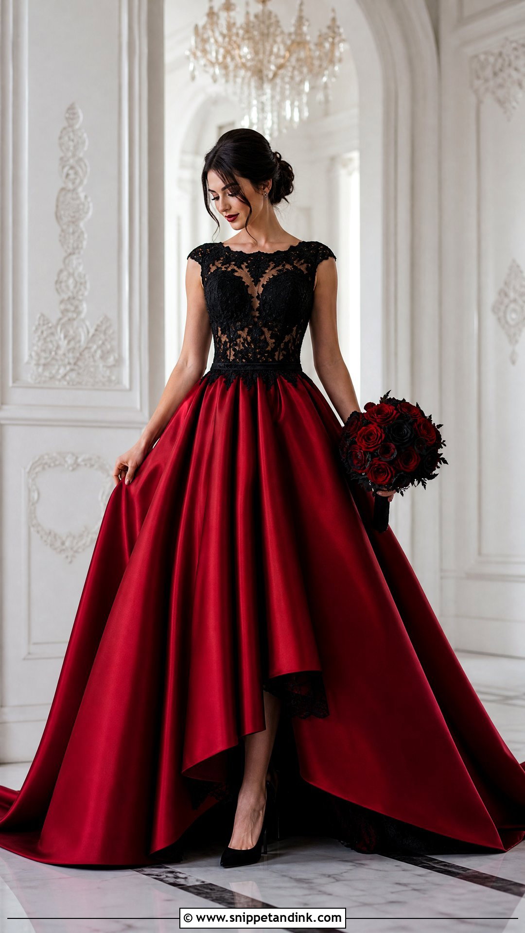 Red And Black Ball Gown Wedding Dress - Snippet and Ink - 25 Red and Black Wedding Dress Ideas