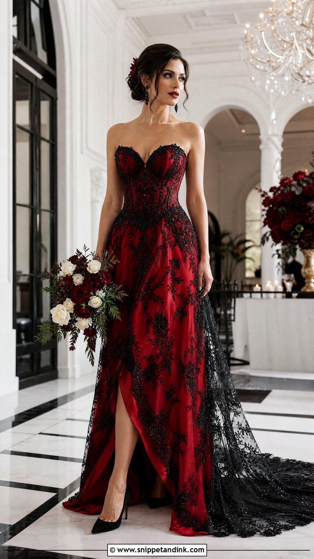Red And Black Lace Wedding Dress - Snippet and Ink - 20 Red Lace Wedding Dress Ideas