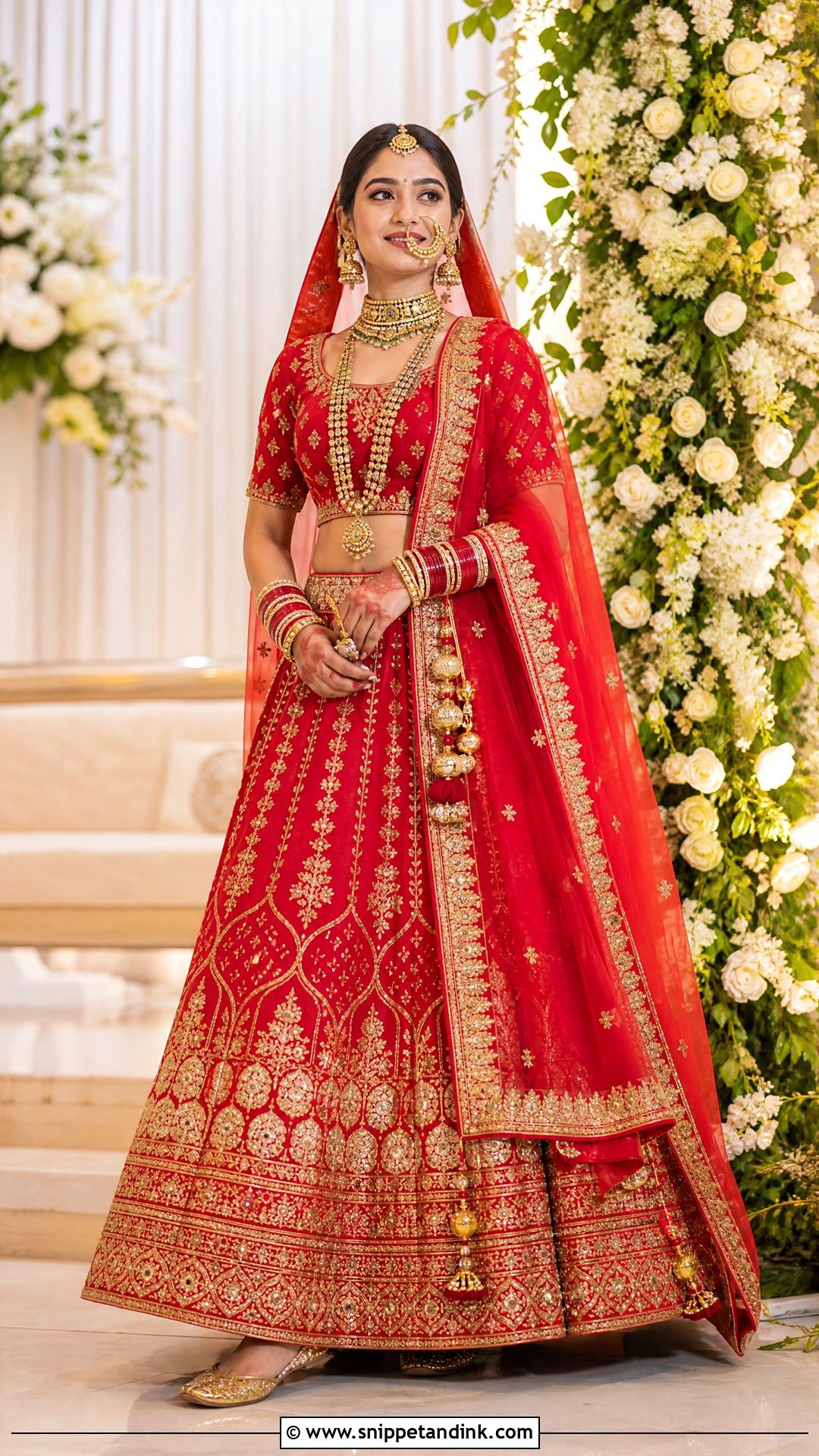 Red And Gold Garhwali Bride Lehenga - Snippet and Ink - 25 Garhwali Bride Ideas