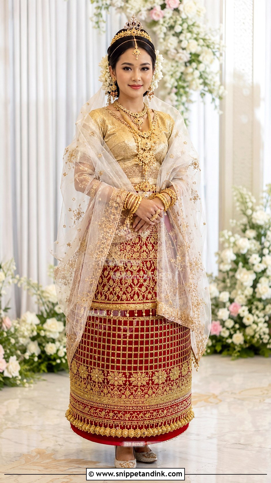 Red And Gold Potloi Manipuri Bride - Snippet and Ink - 20 Manipuri Bride Ideas