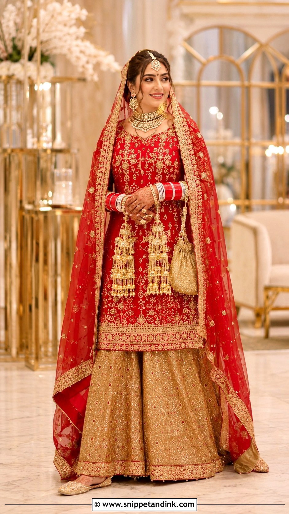 Red And Gold Punjabi Bridal Suit - Snippet and Ink - 20 Red Punjabi Bridal Suits